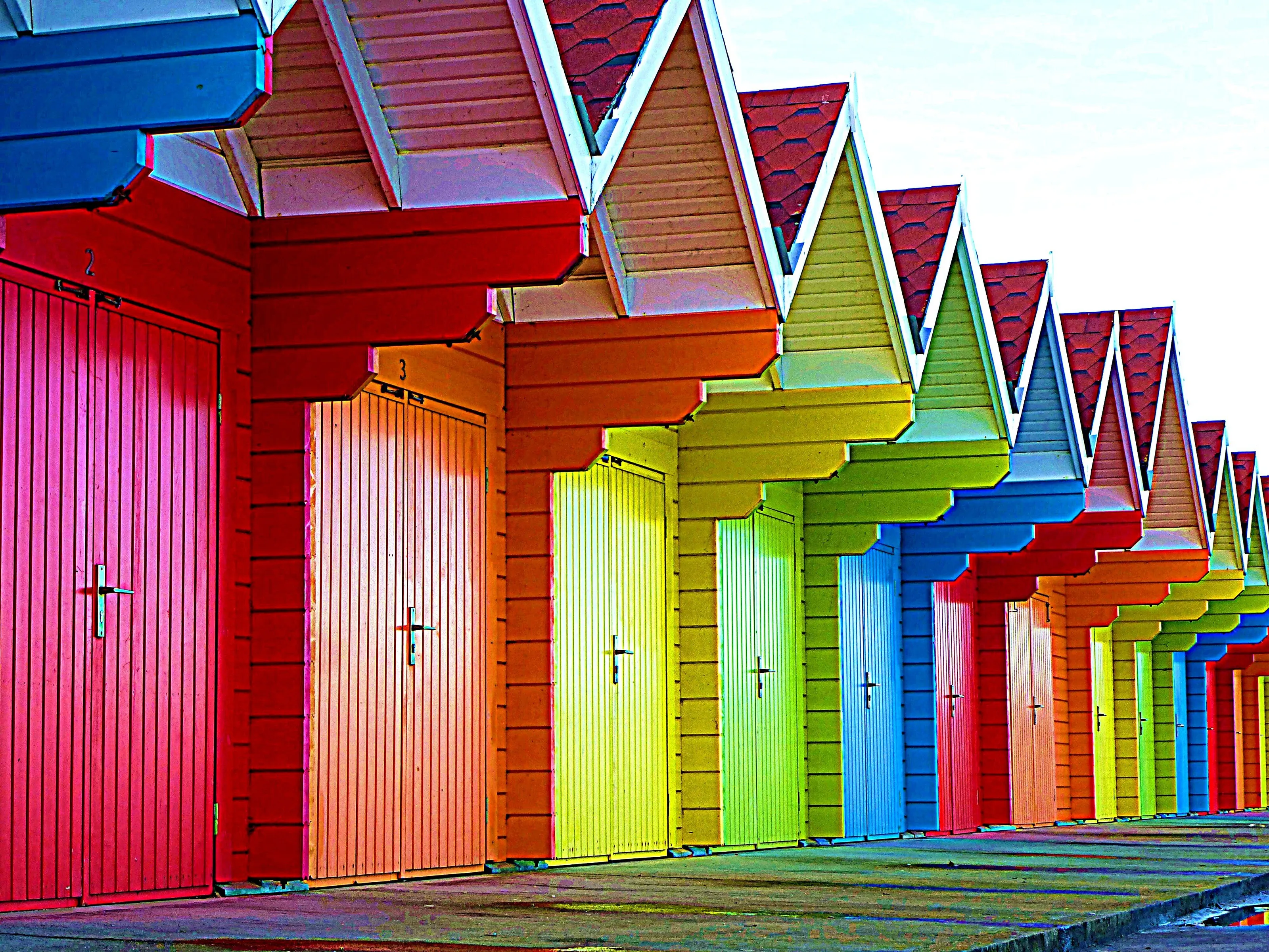 Colourful Beach Chalets