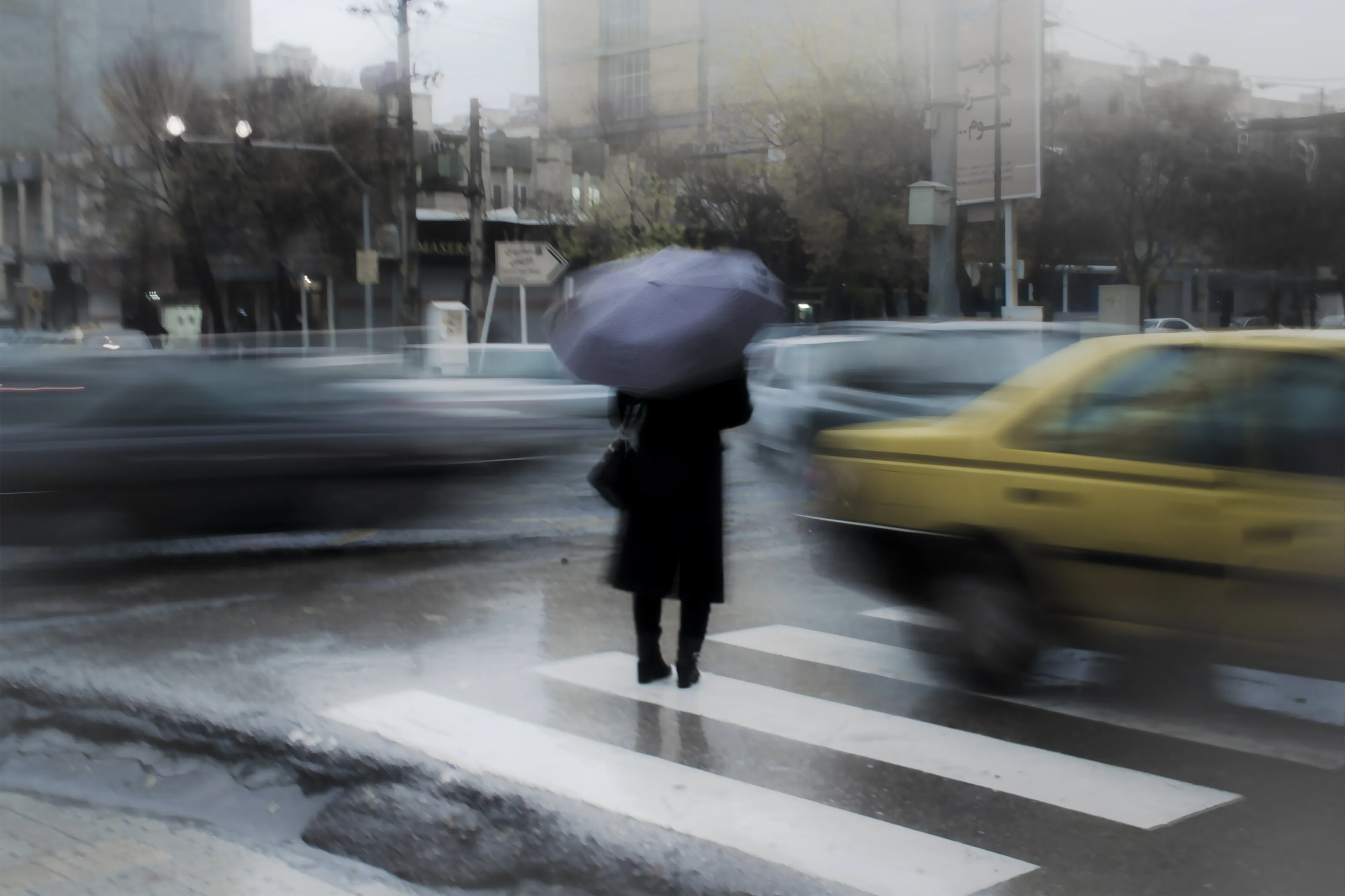 Woman in rain