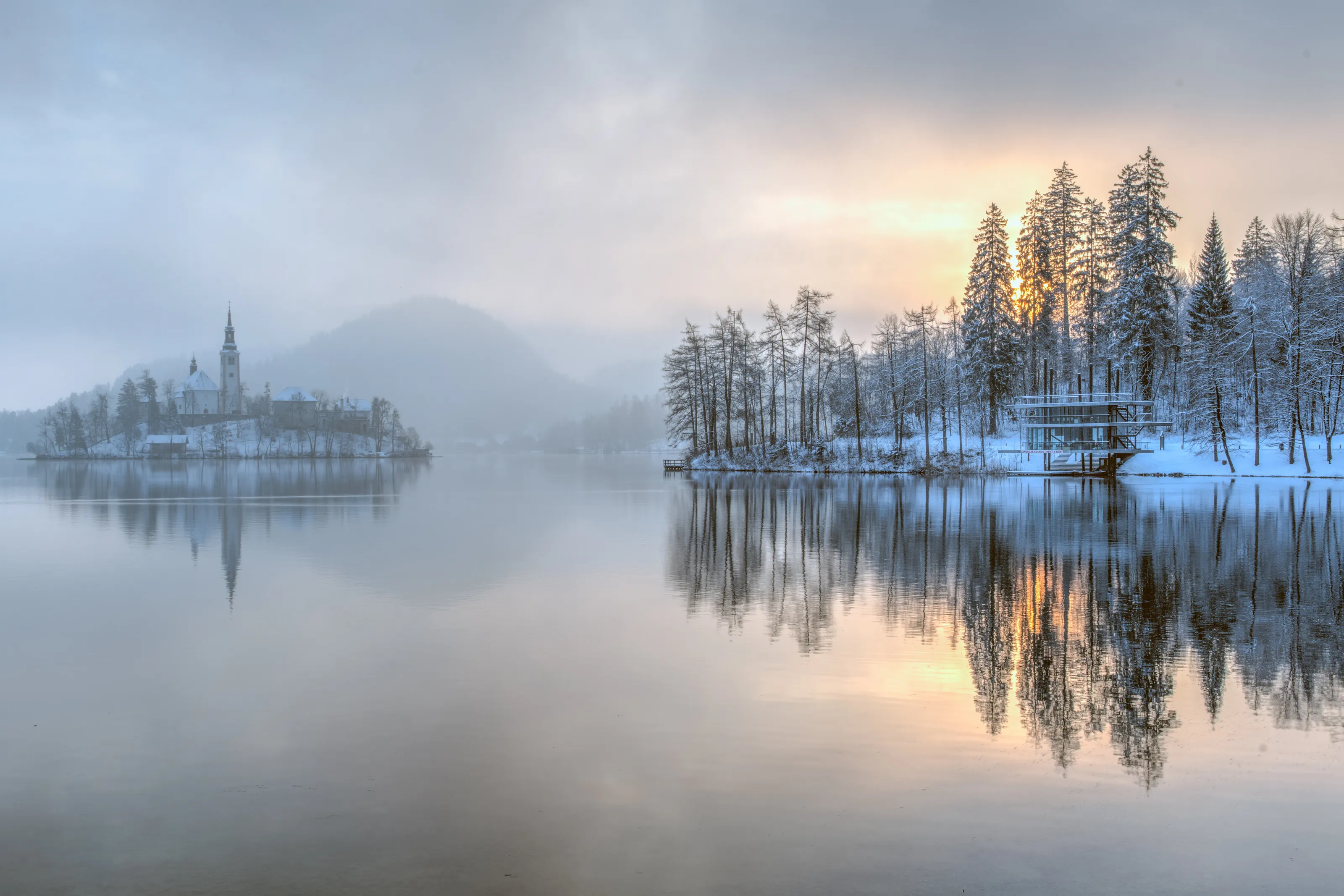 Early morning shoot at lake Bled in January