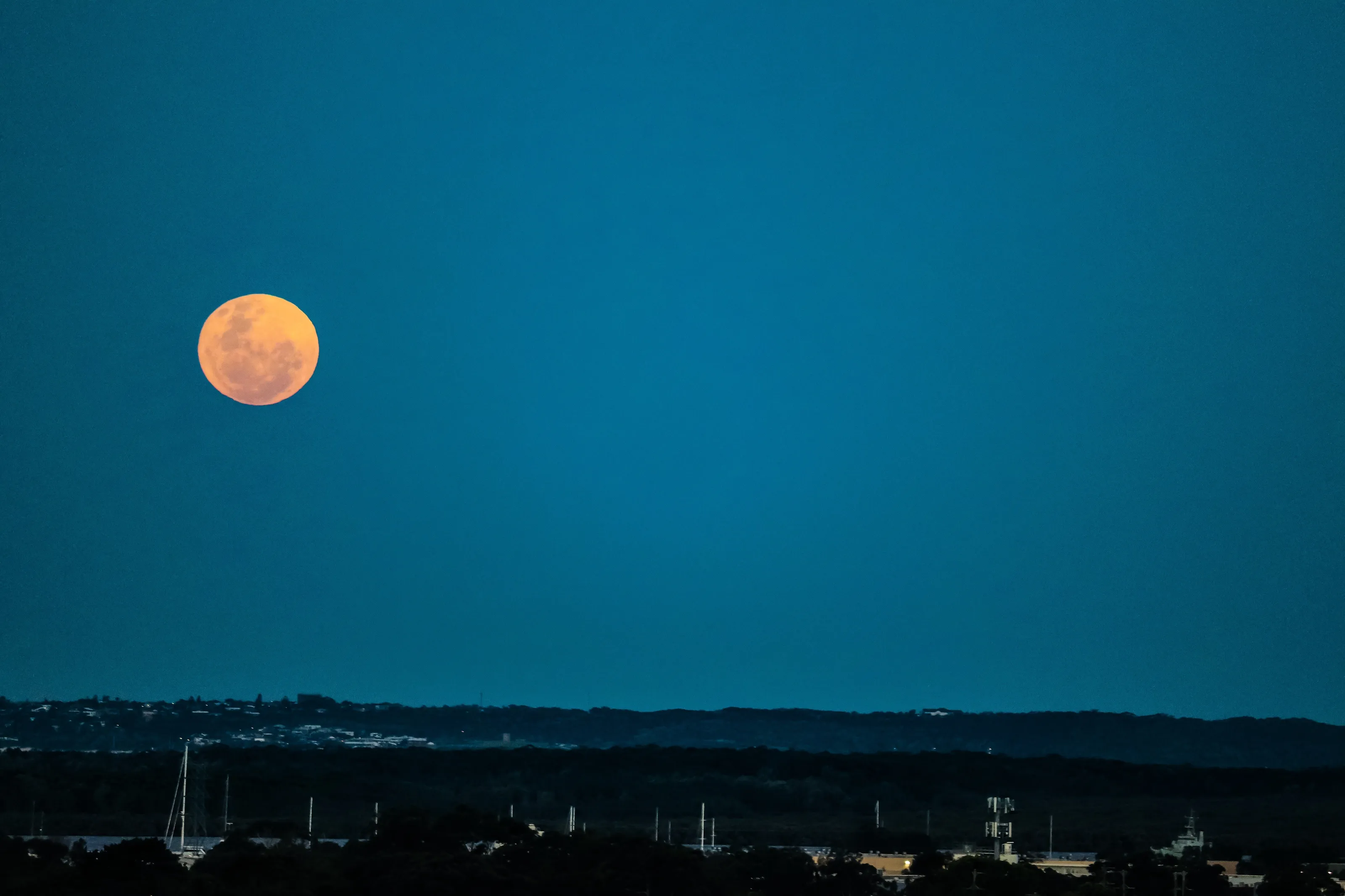 Moon shines