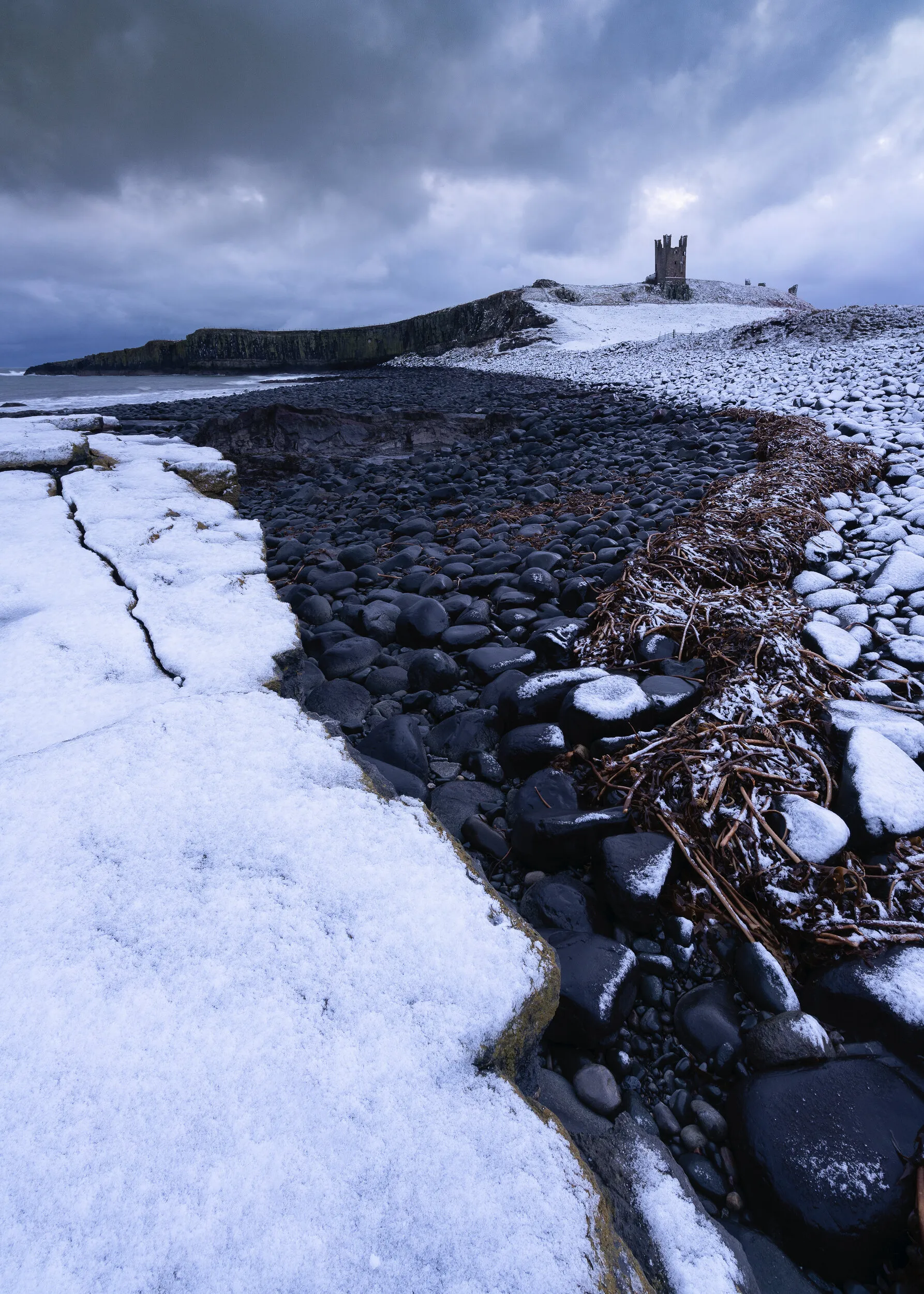 Dunstanburgh in the snow