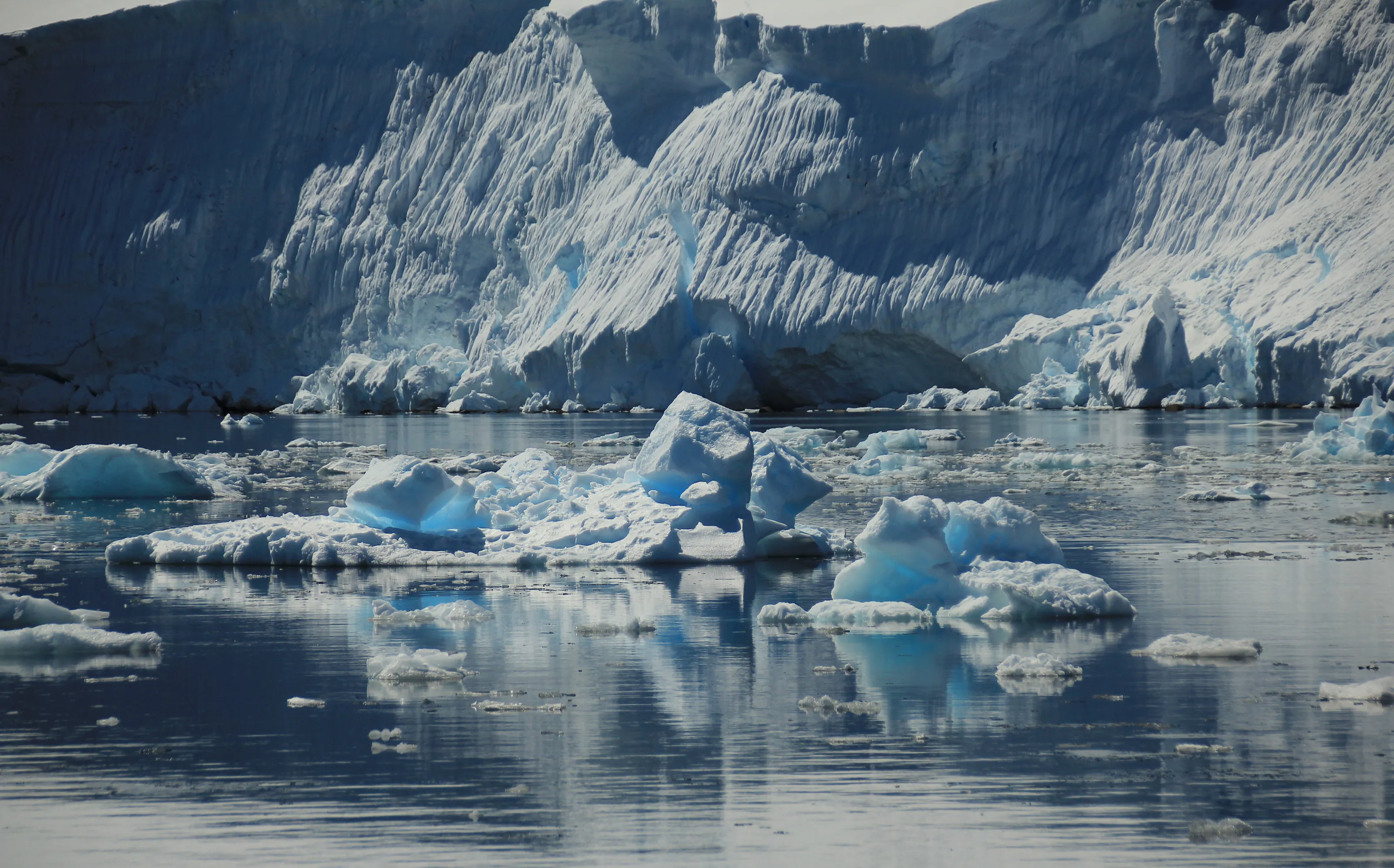 White magic of Antarctica is actually white and blue.