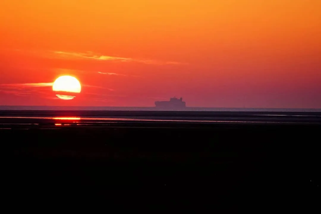 Beautiful sunrise on the Lincolnshire coast