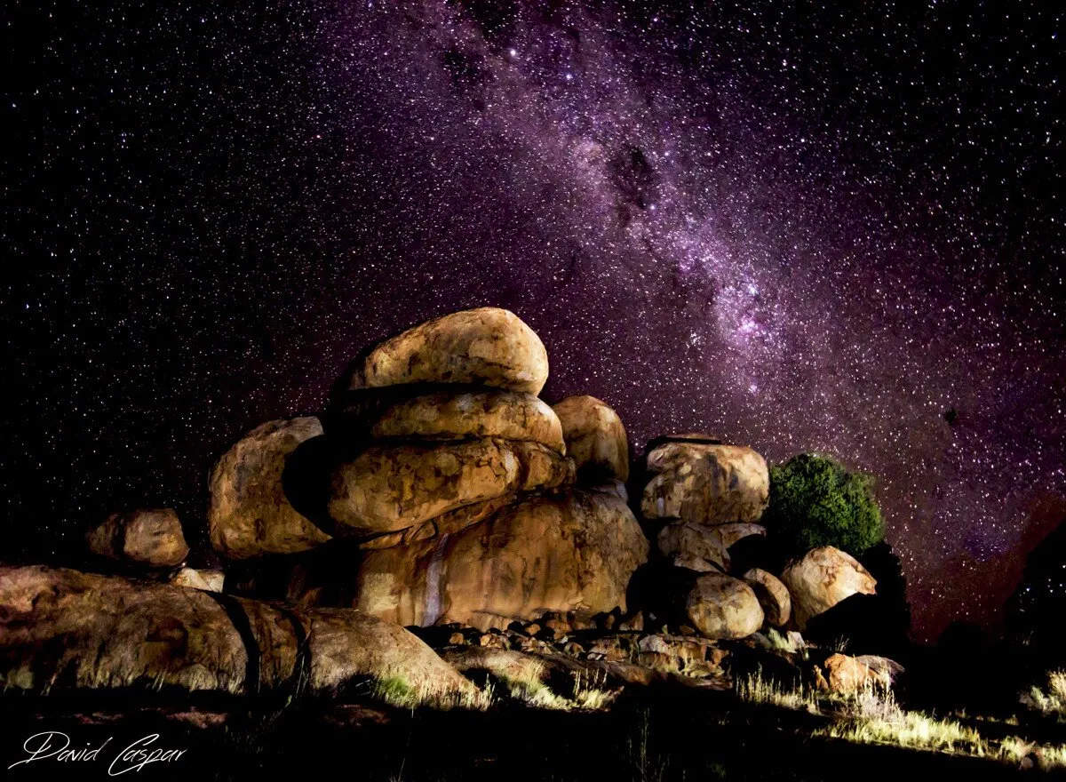 Devils Marbles under the Milky Way