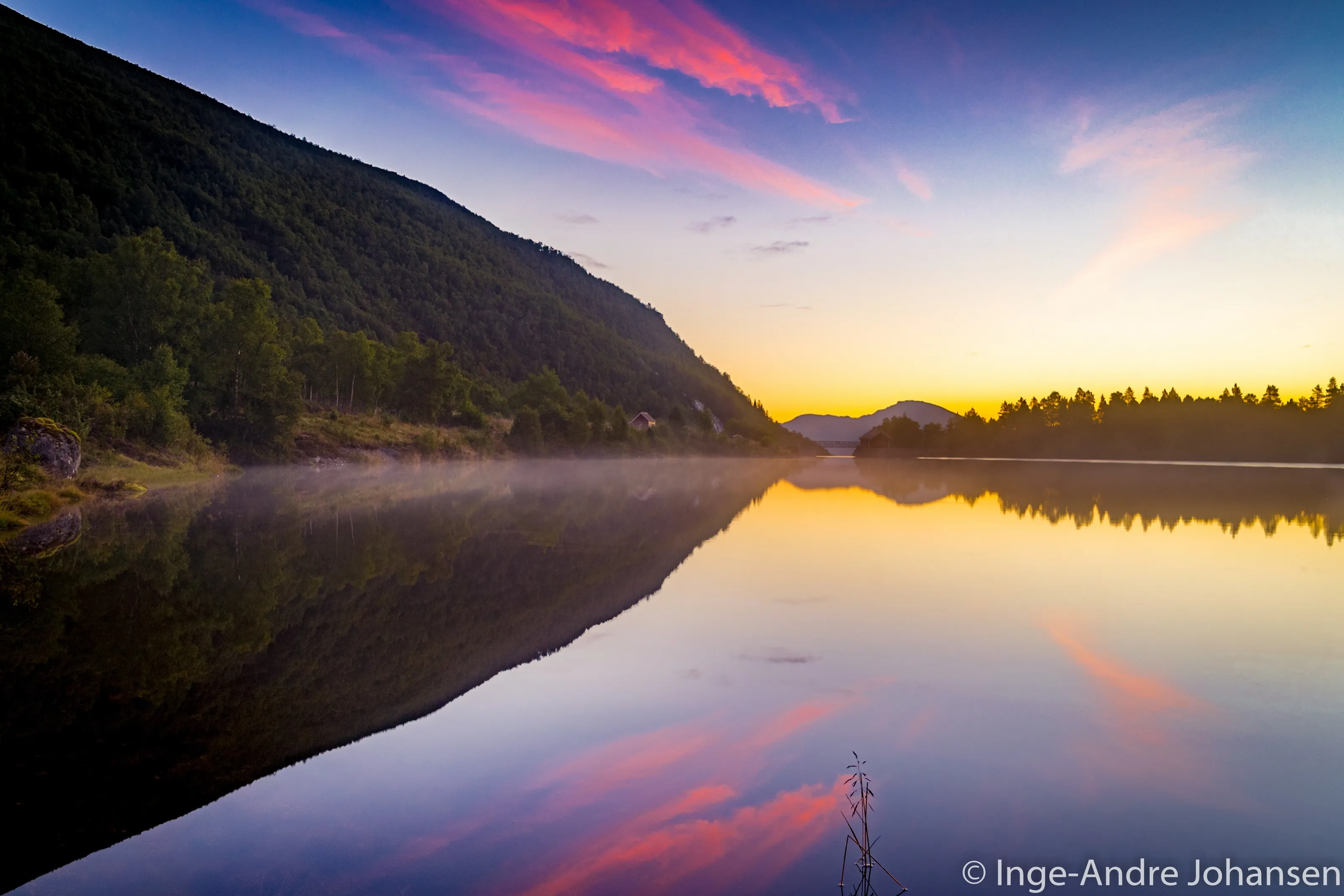 just before sunrise