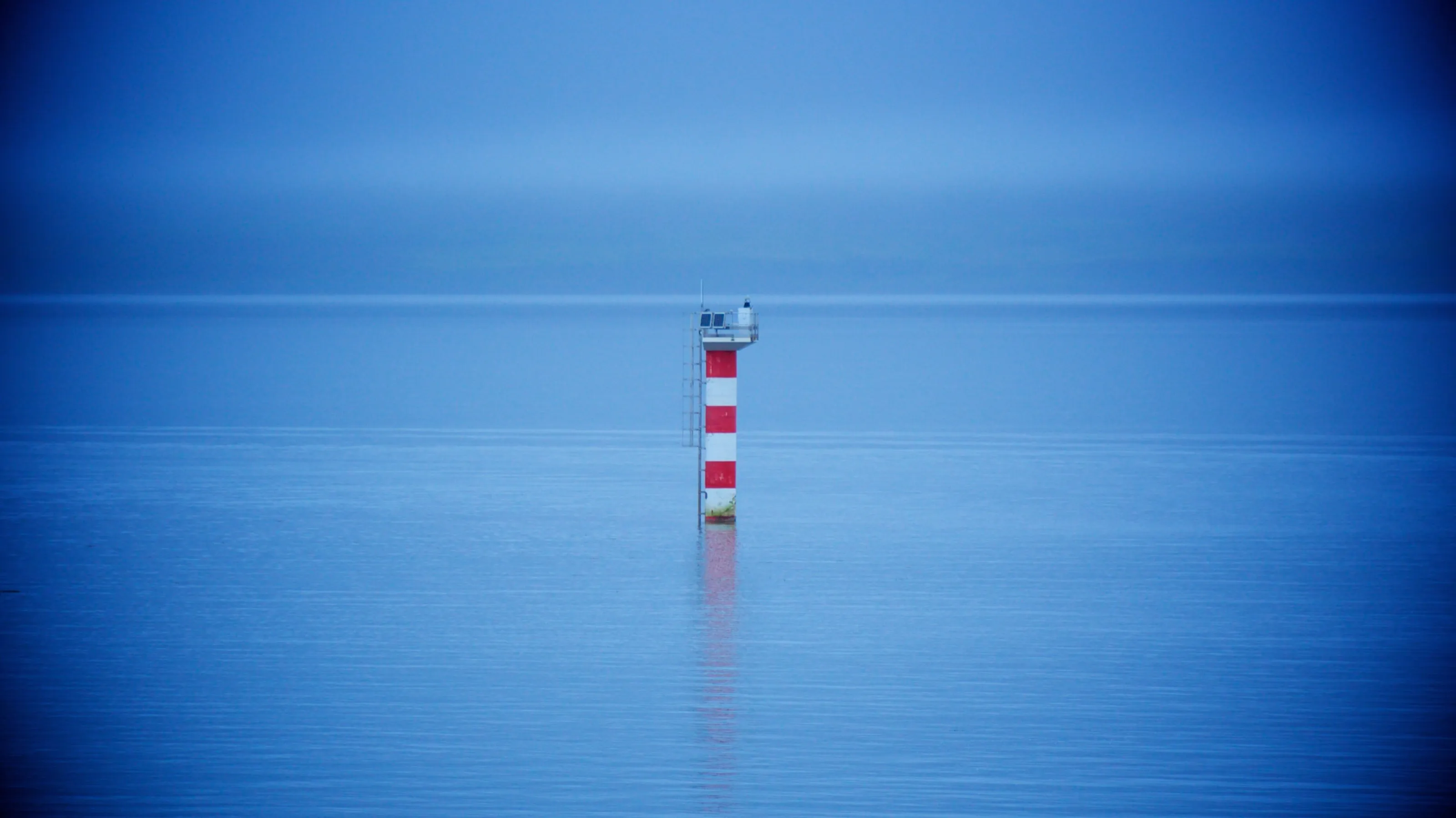 At sea