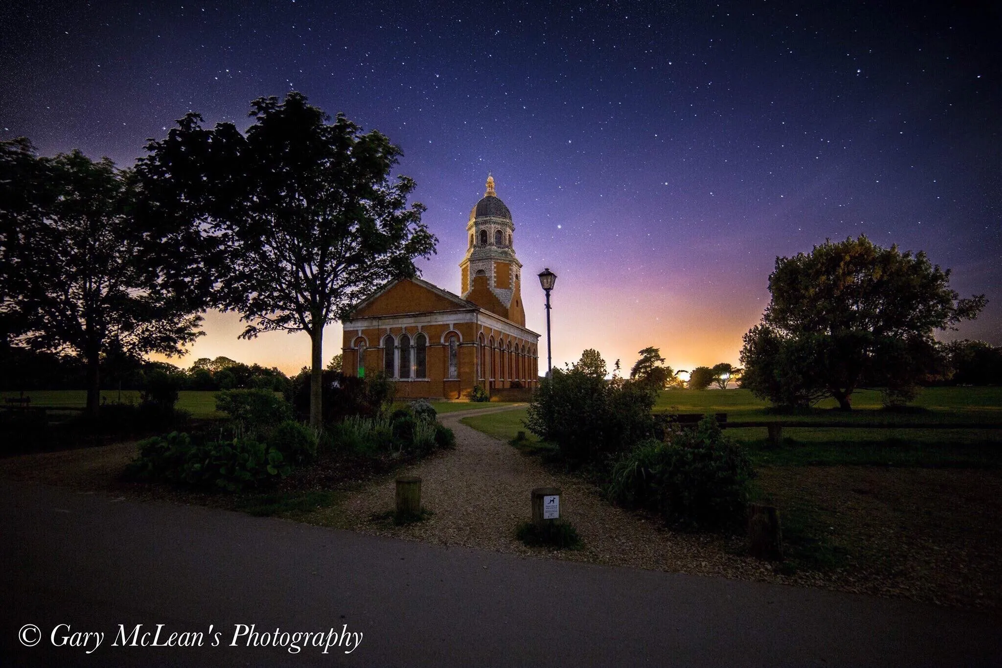 Netley Chappel at Night On the south coast Hampshire UK.