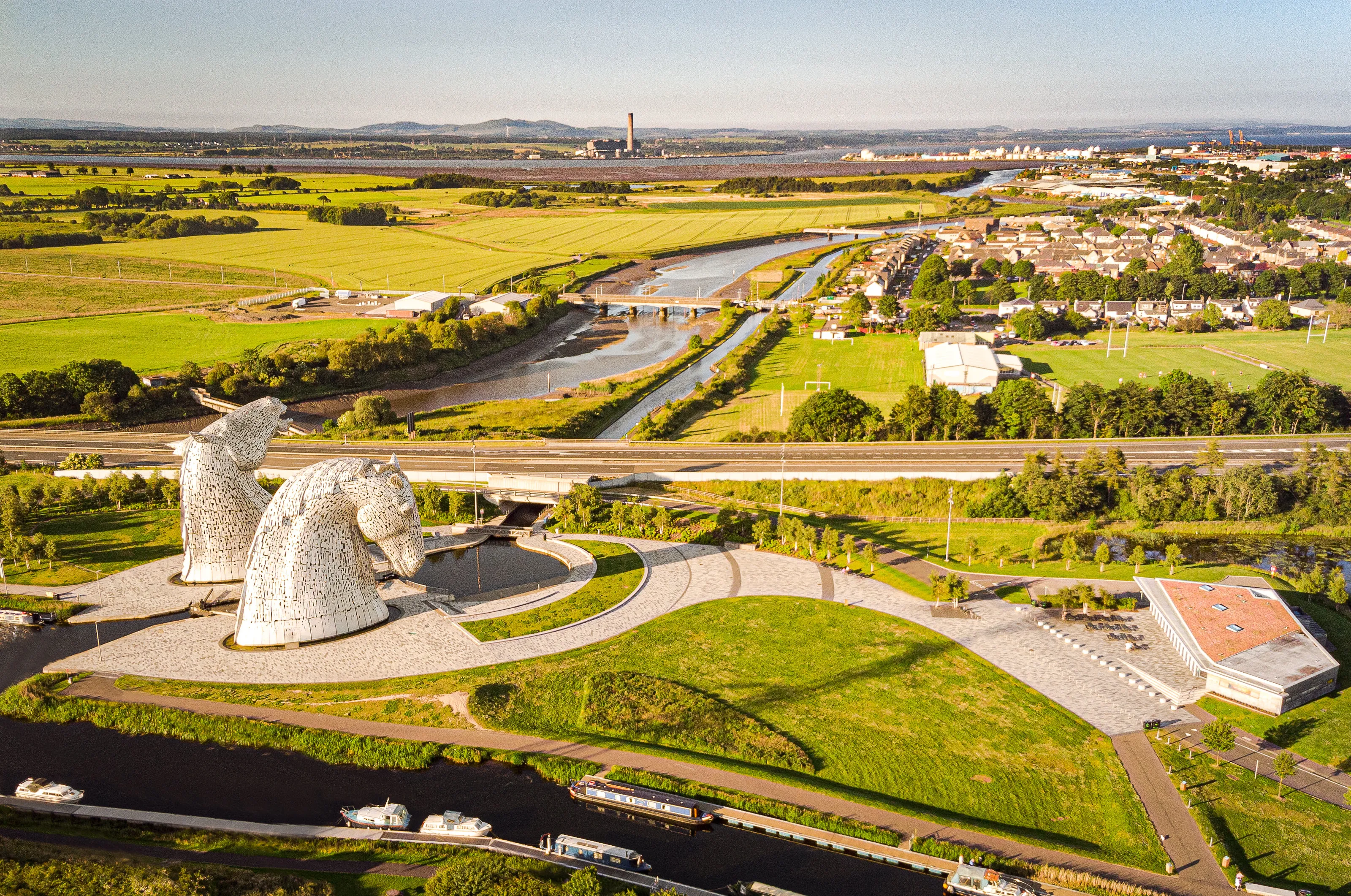 The Kelpies from the Air