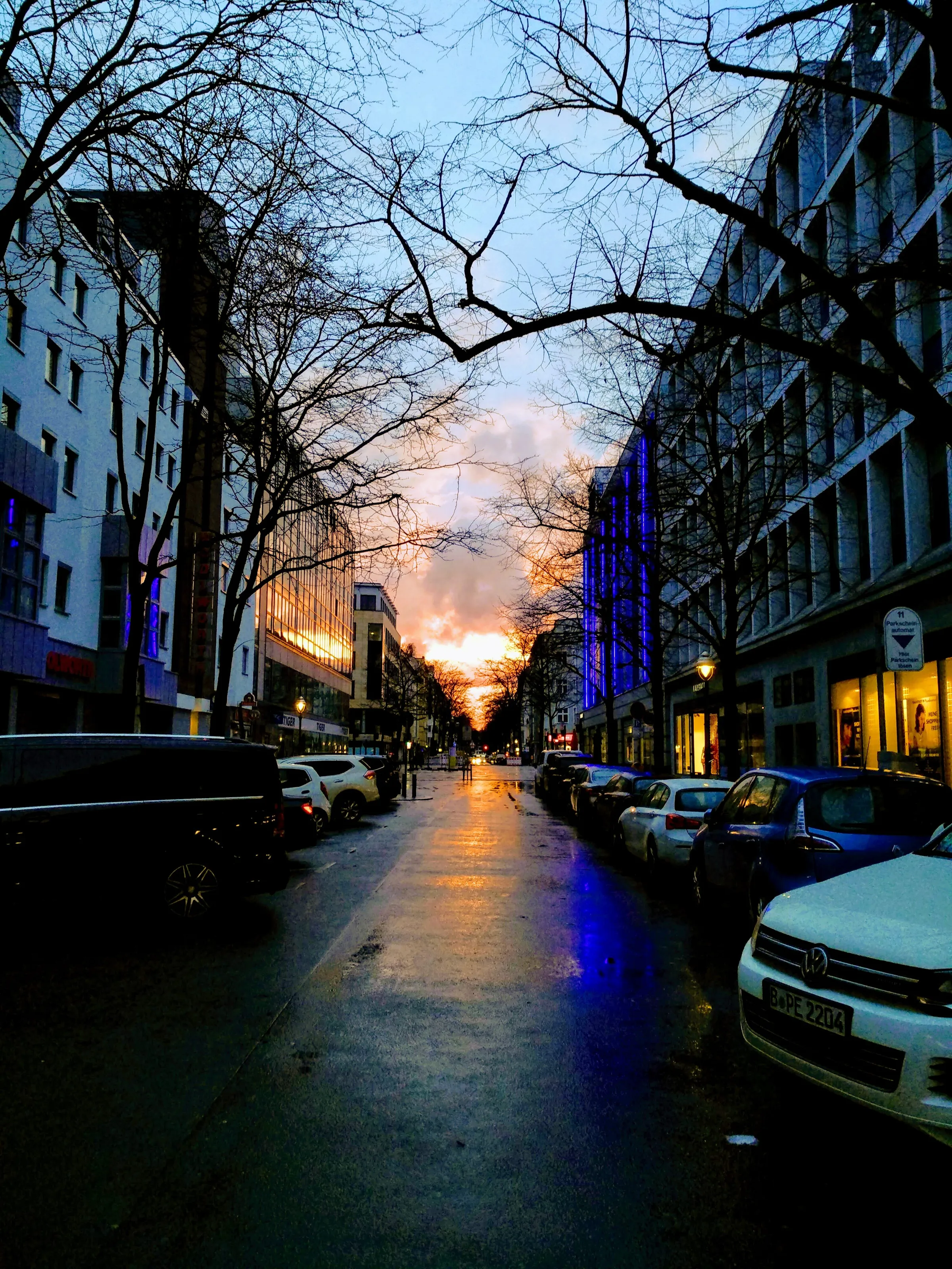 Electric sunset street