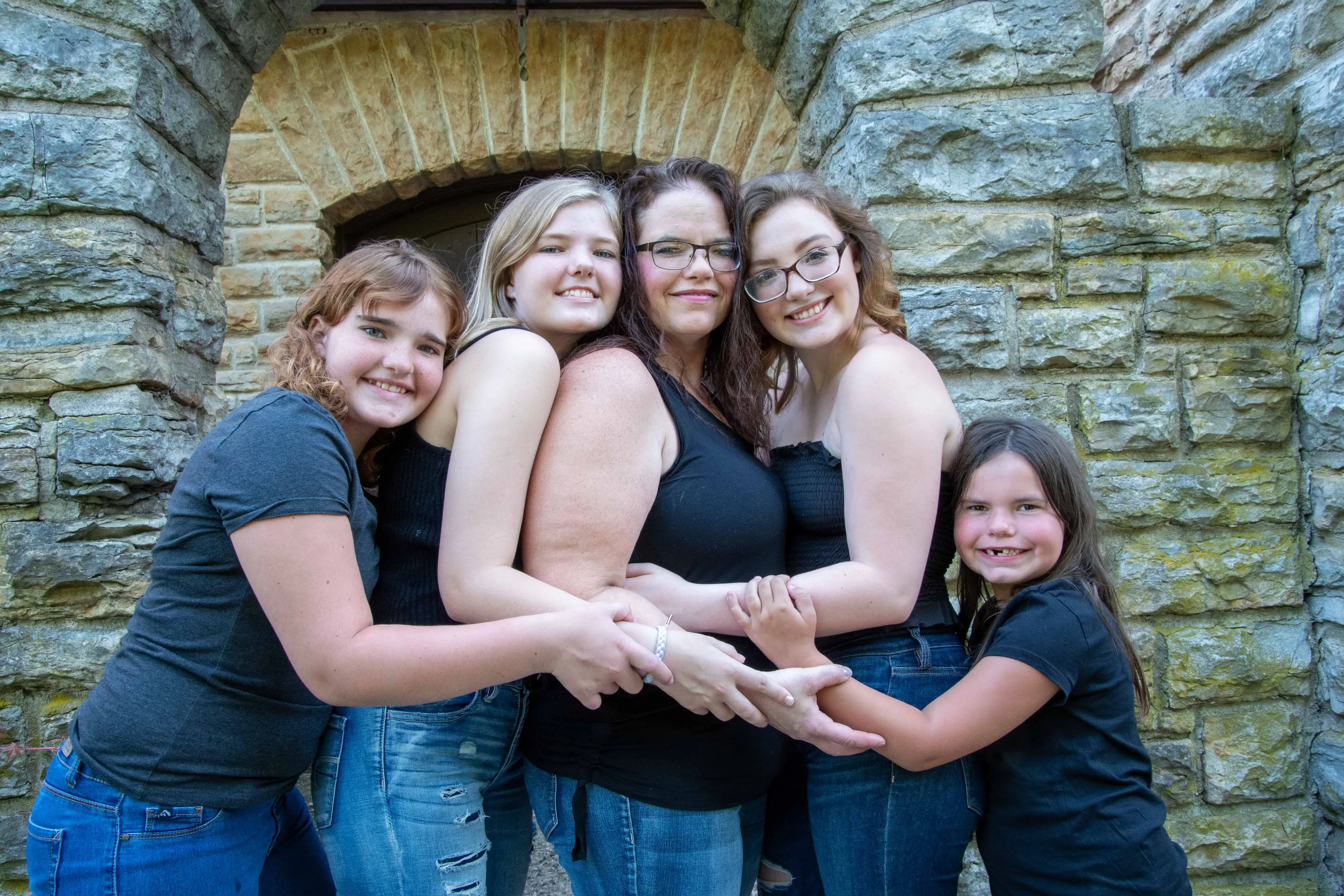 Mom and daughters