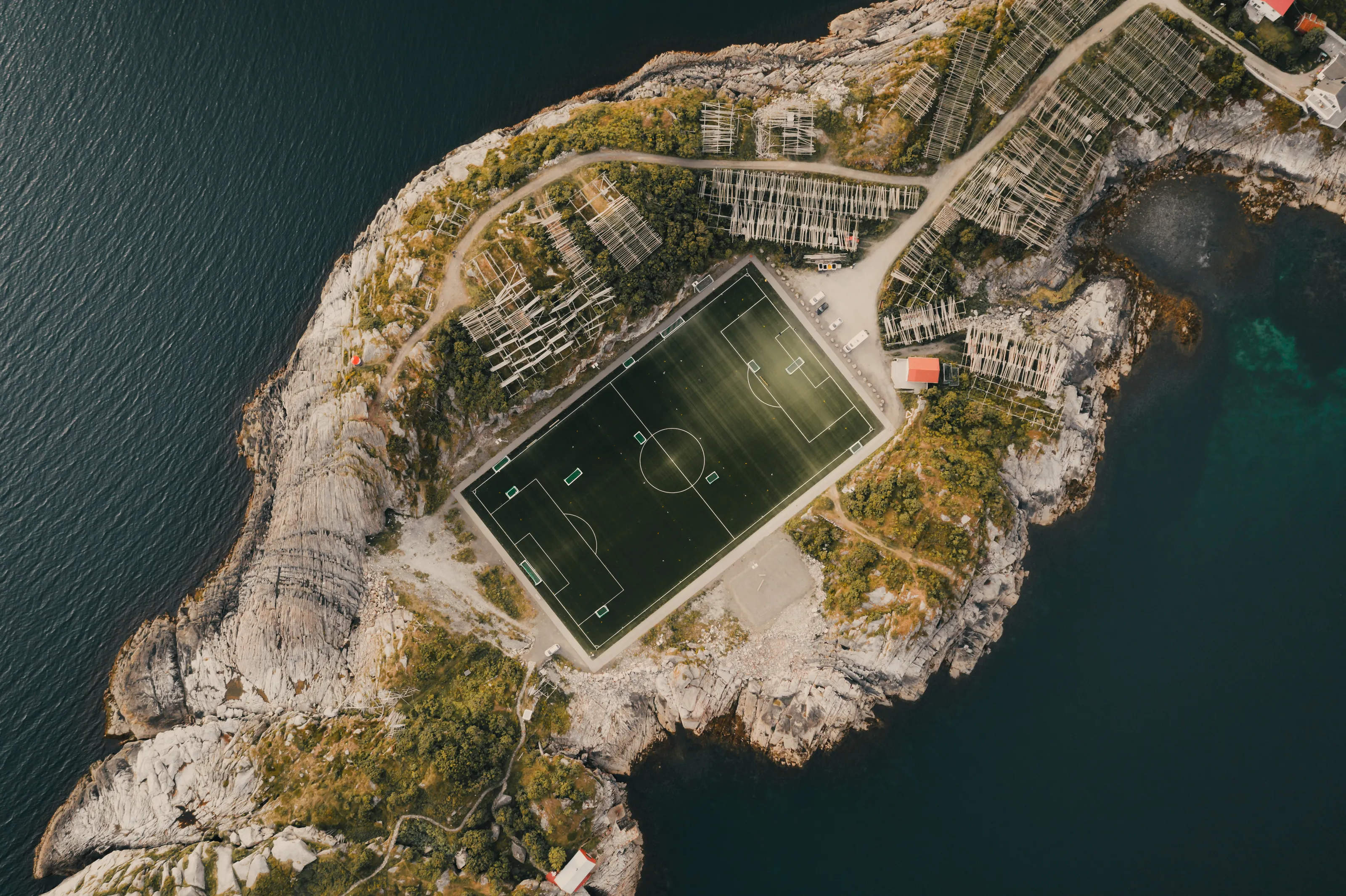 Football pitch in Lofoten Islands