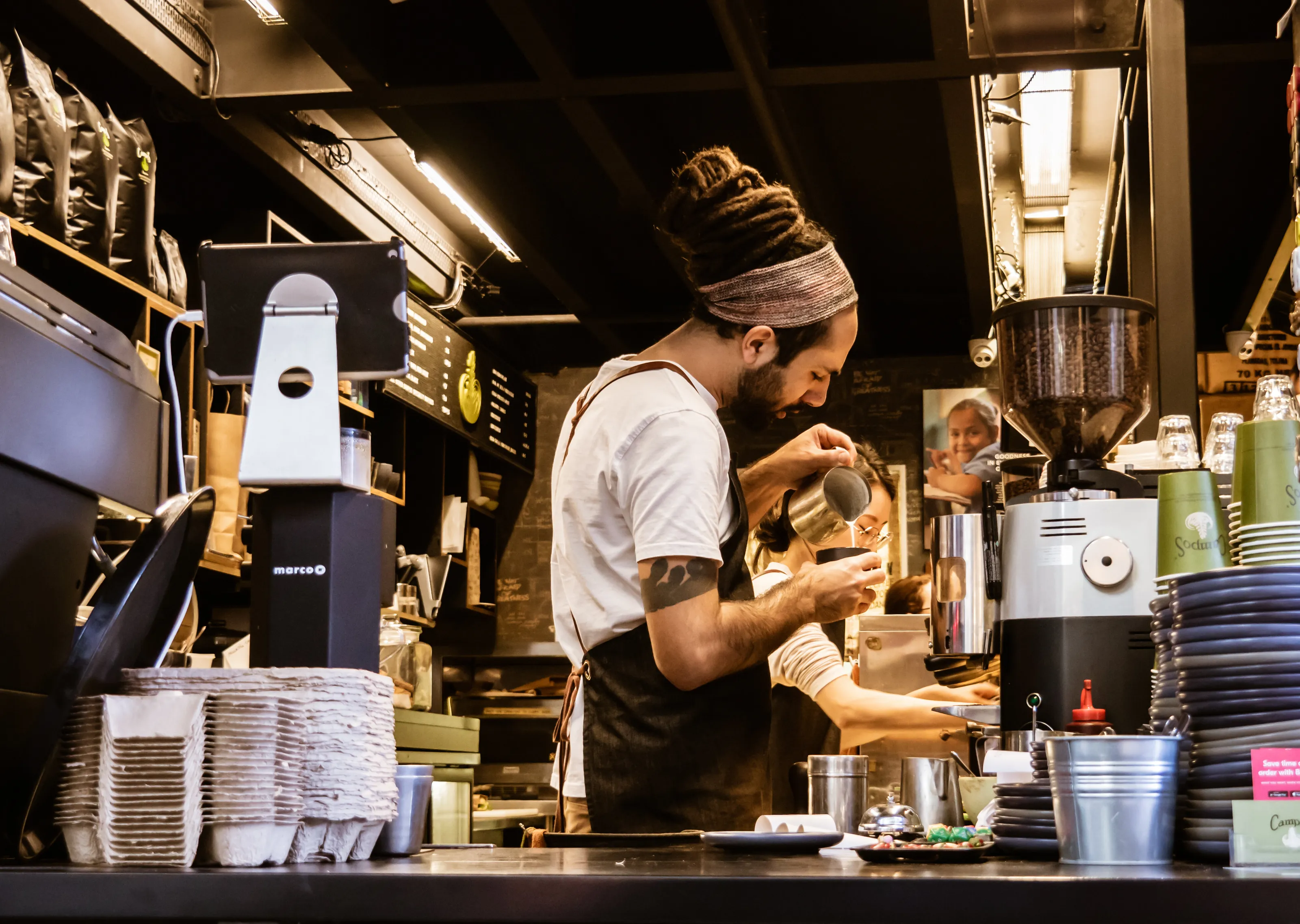 Barrista at work