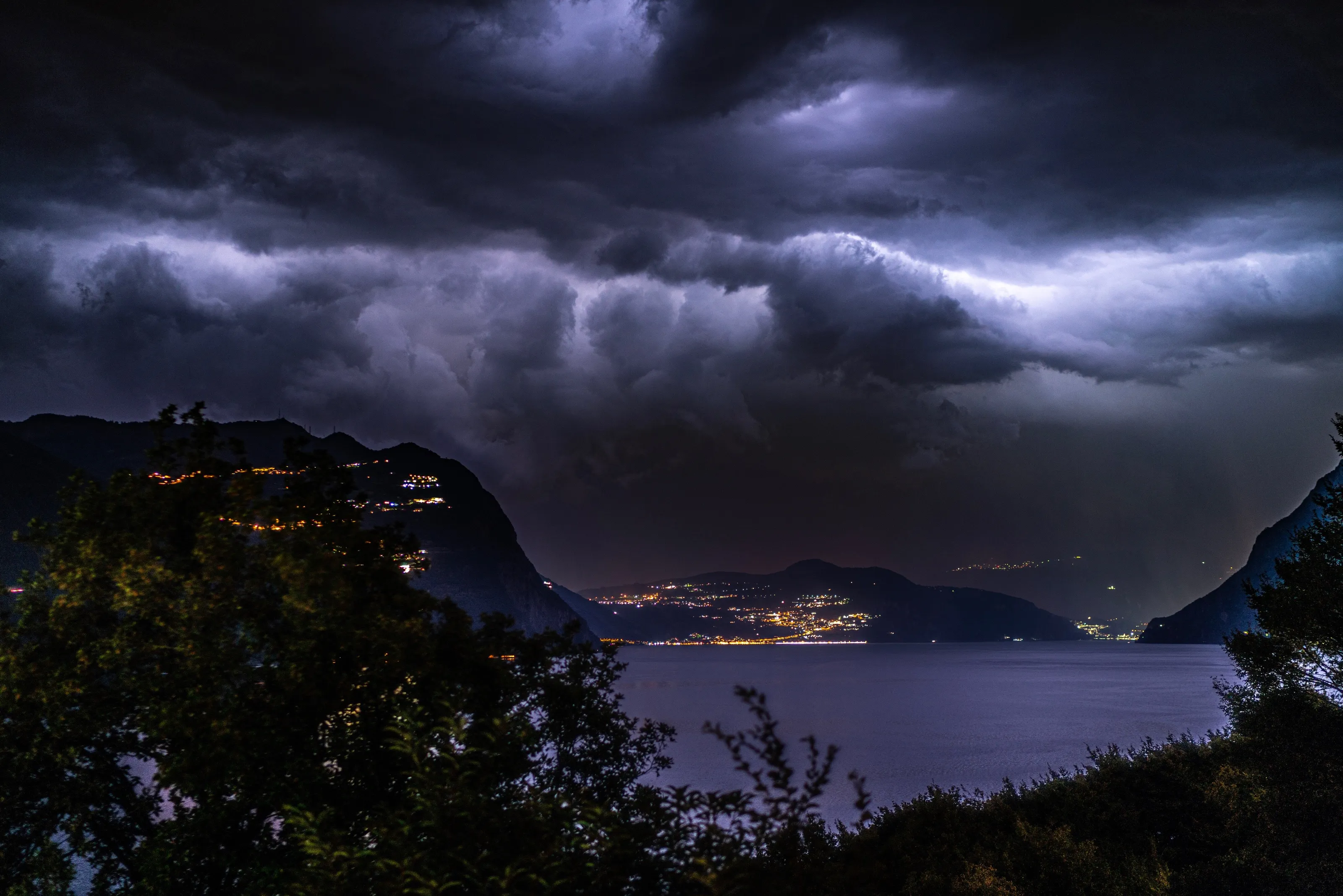 Dark Clouds over the Lake Iseo, Northern Italy
