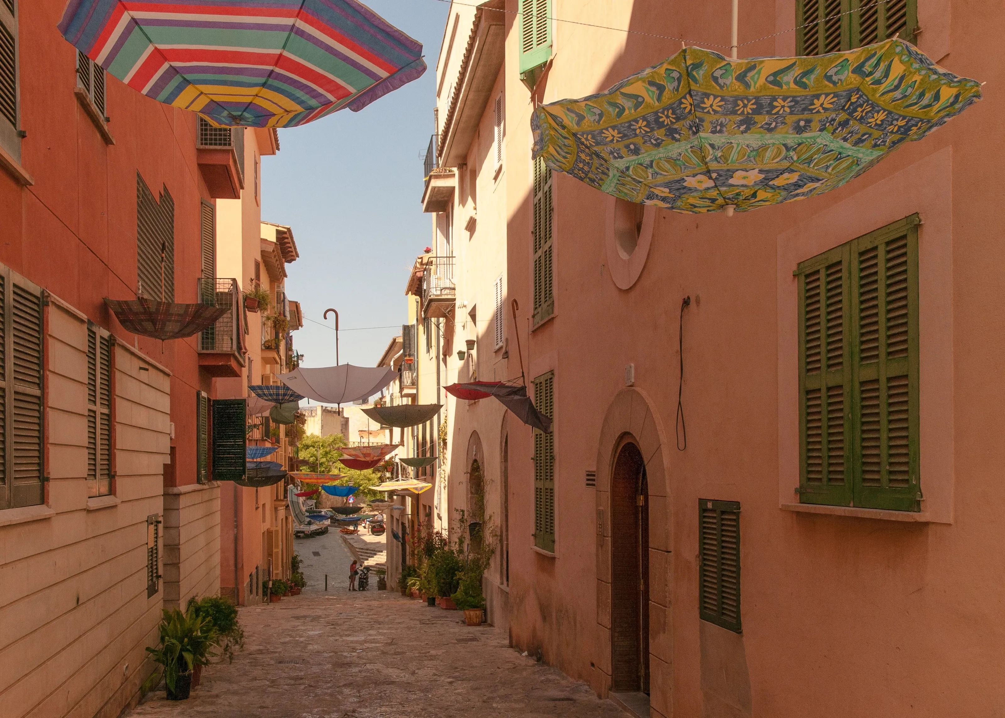Umbrellas in a Palma de Mallorca Street