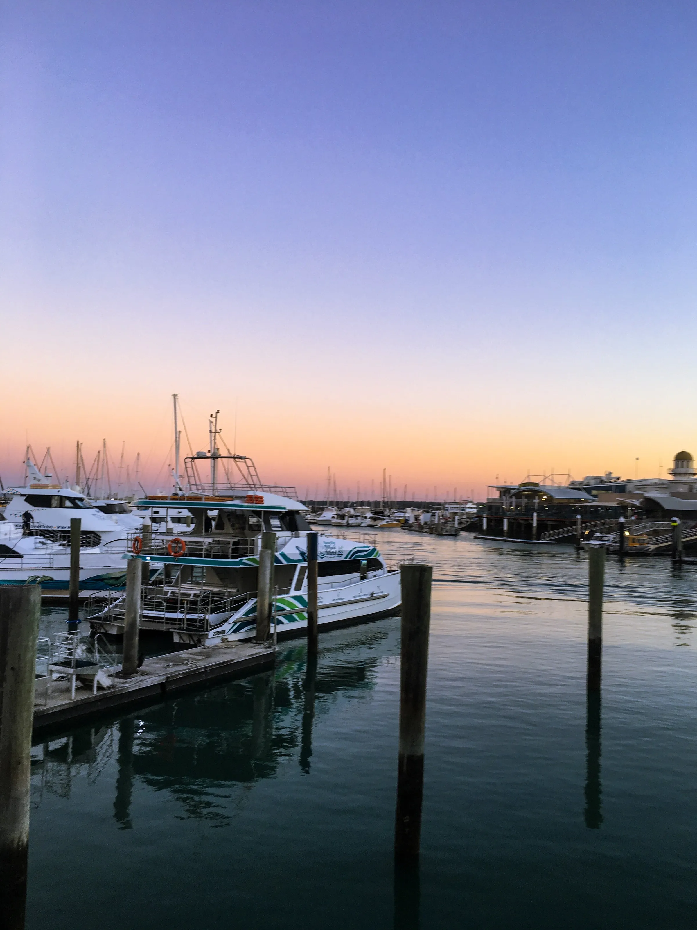 Boat harbour at sunset