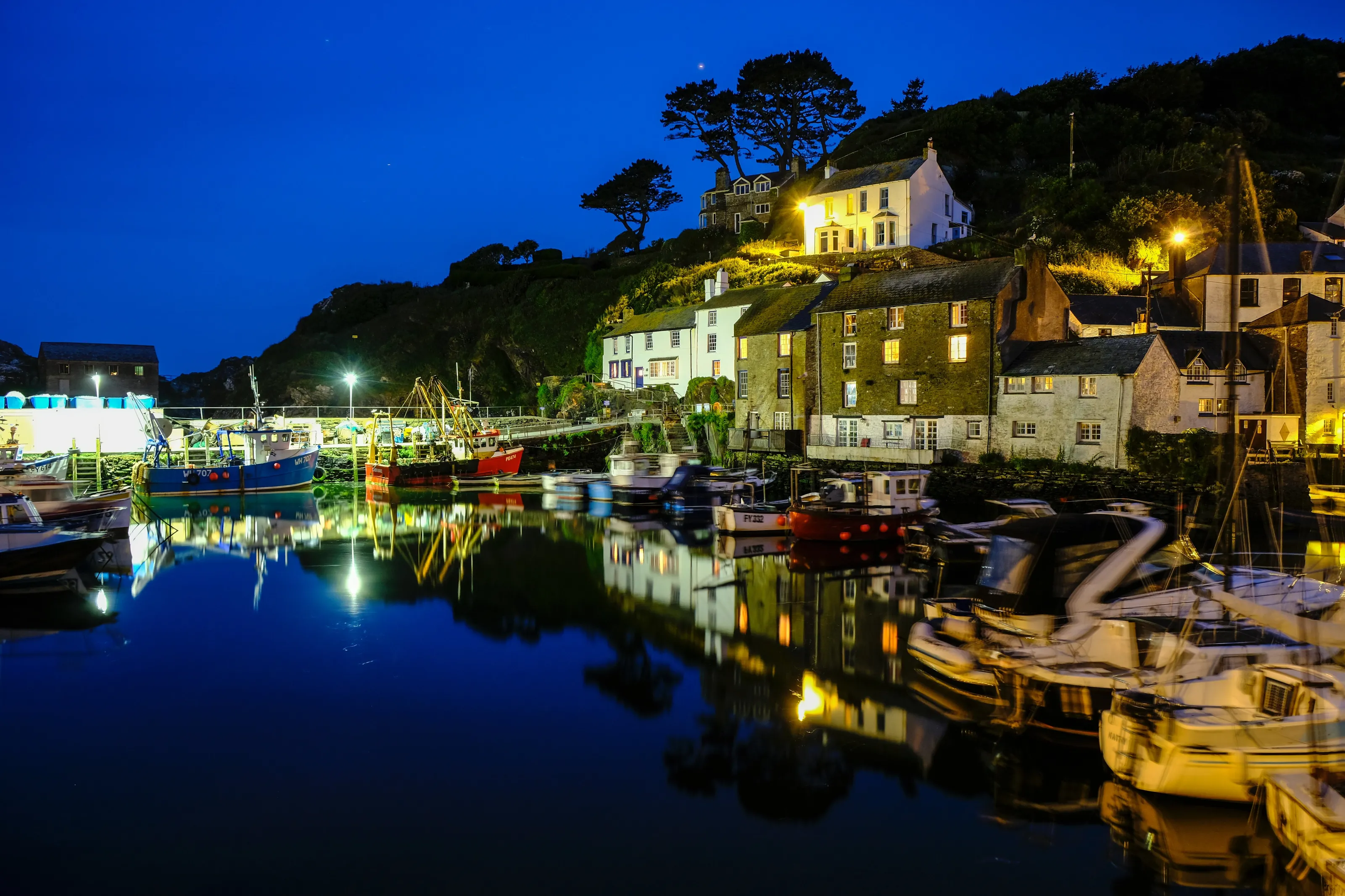 Polperro harbour nights