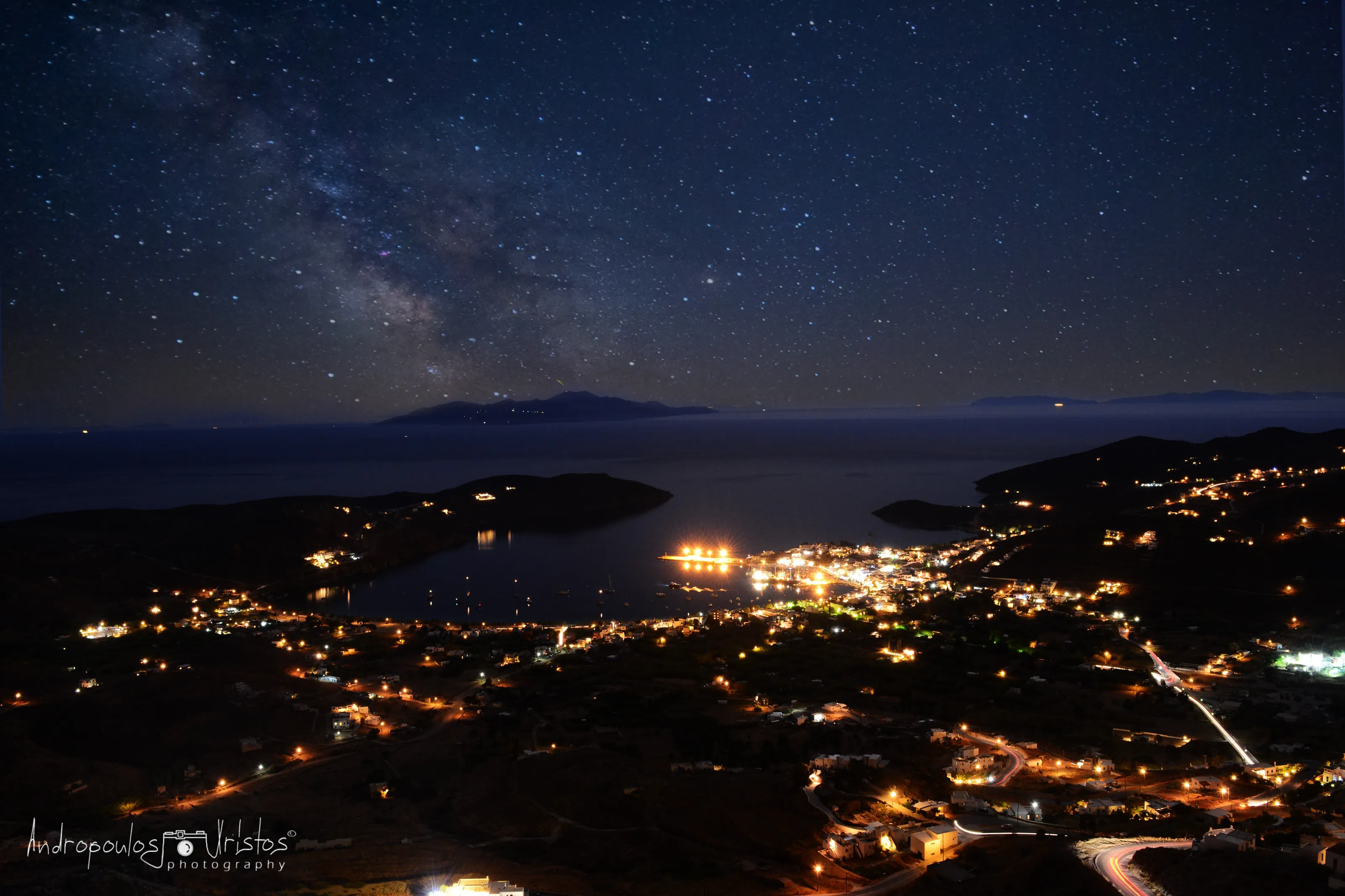 Serifos with Milky way