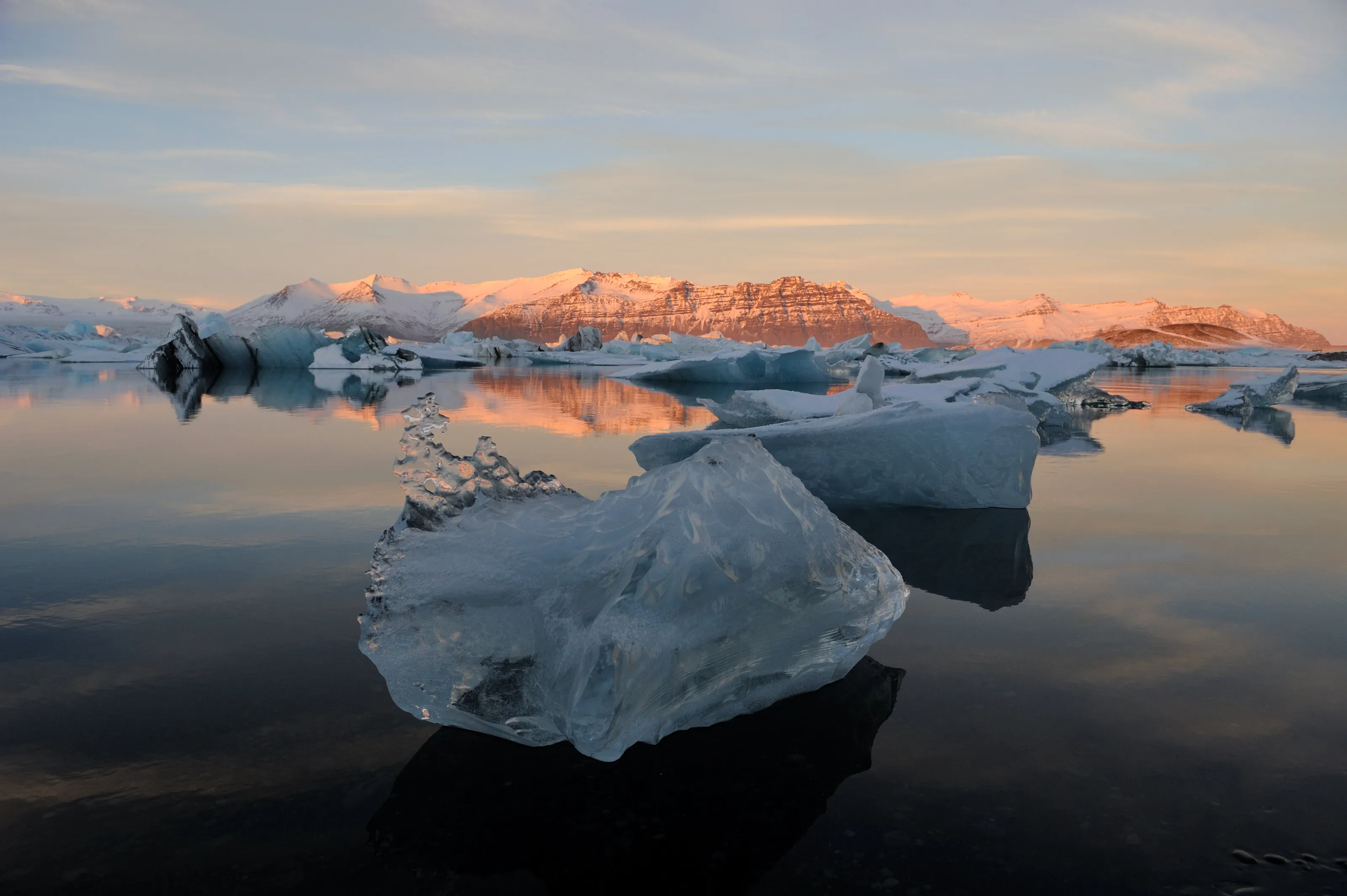 Jökulsarlon at November sundown