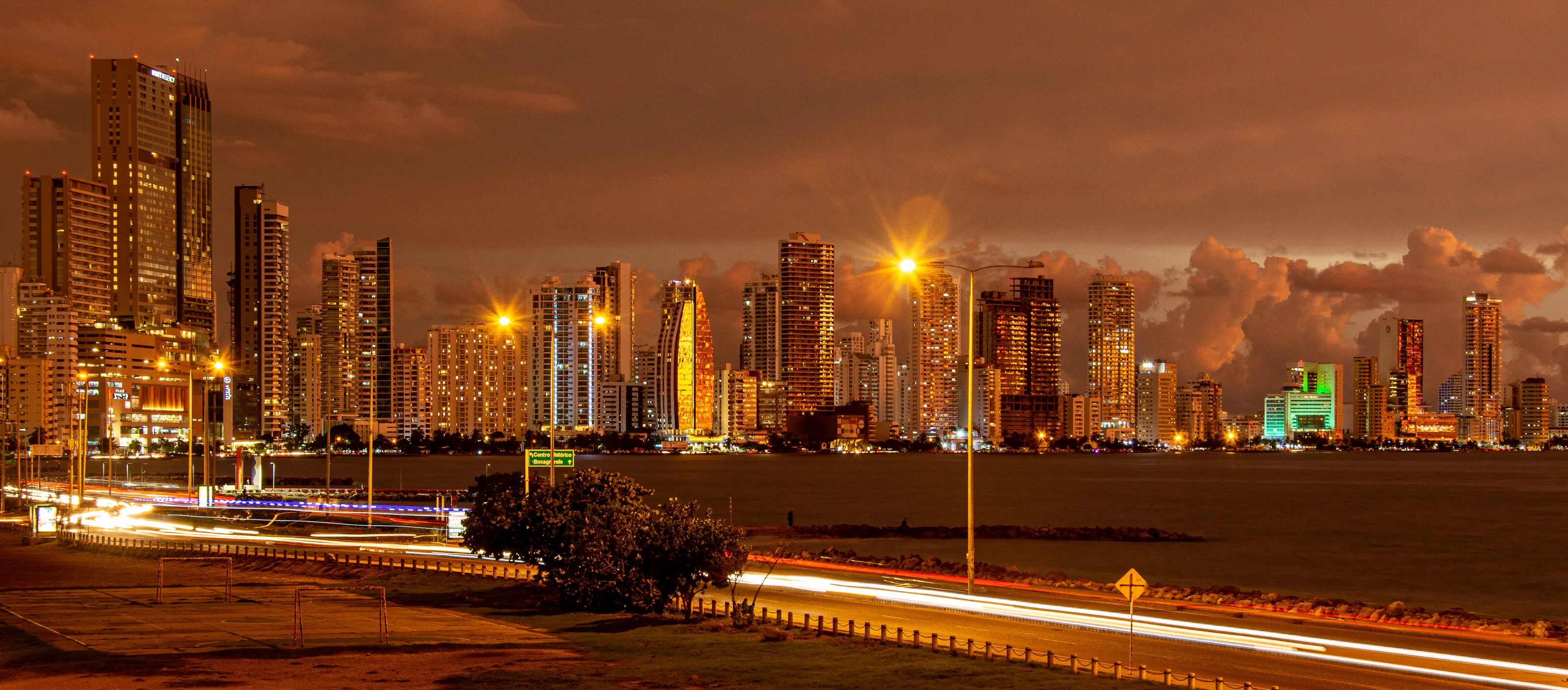 Modern Cartergena at dusk