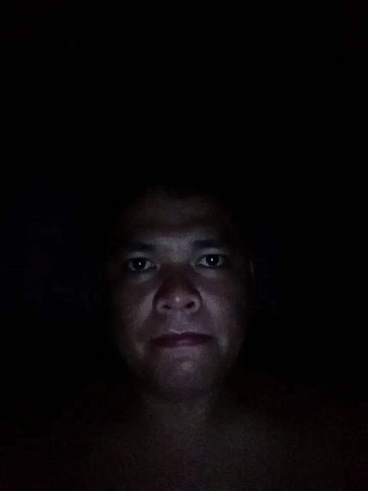 Torchlight in the dark.