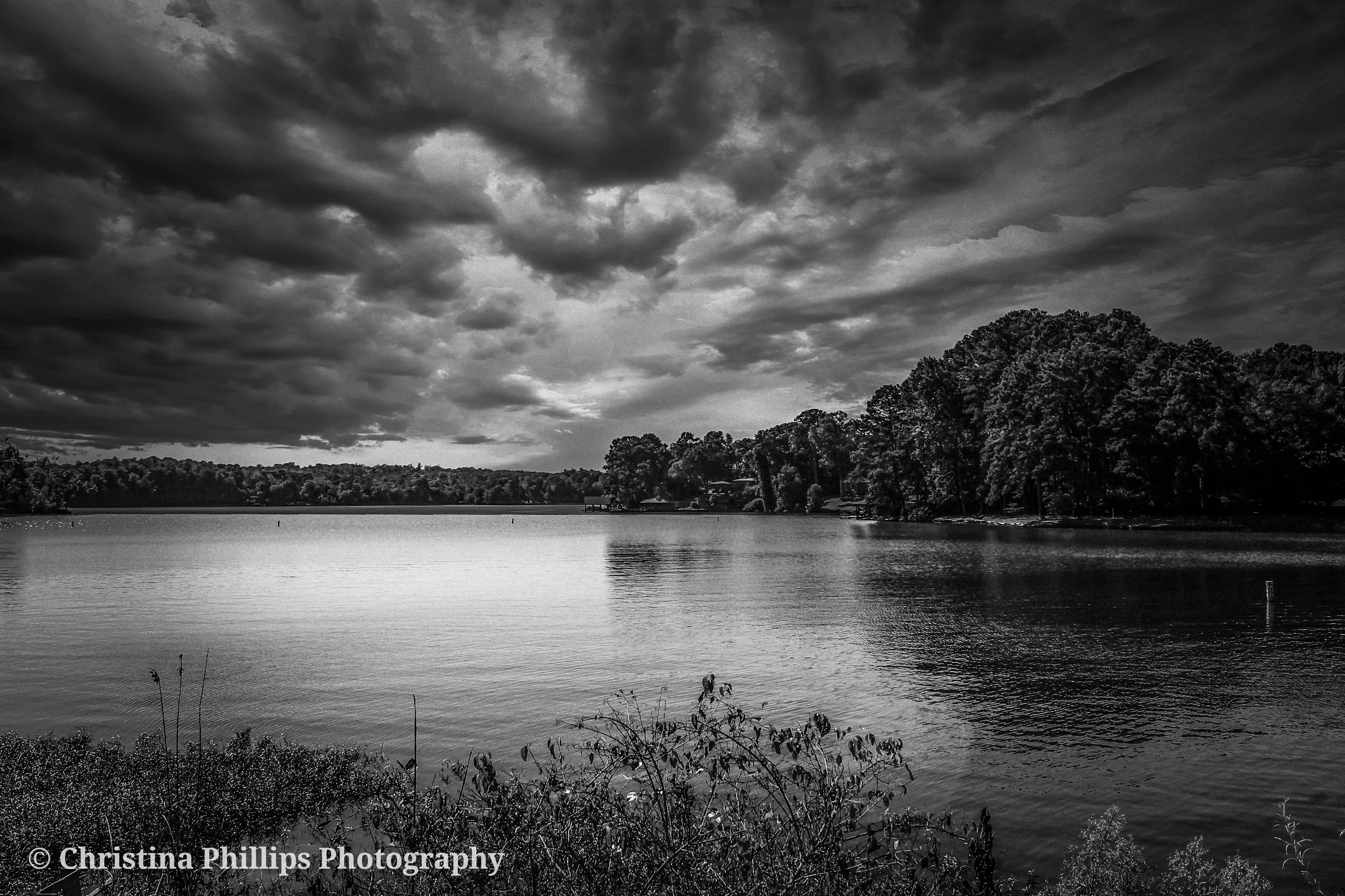 Stormy lake