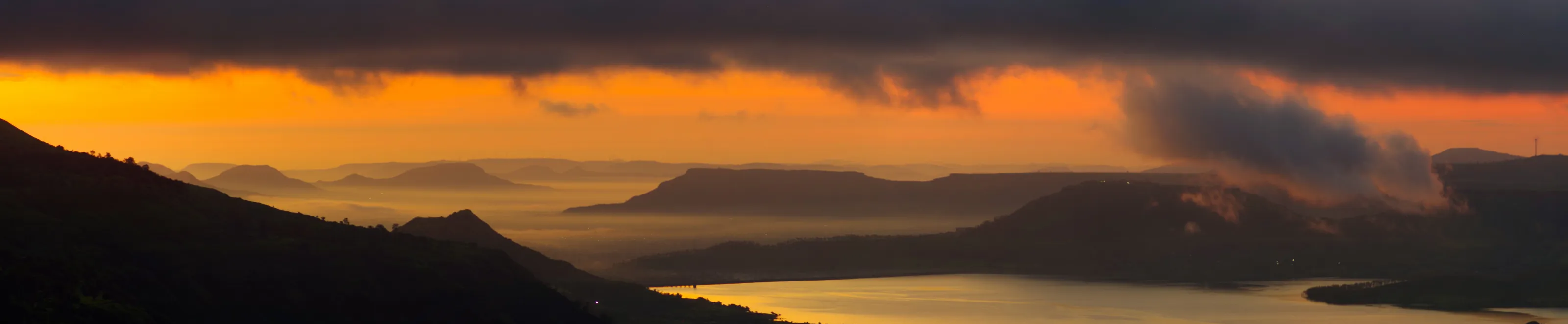 A misty morning in Sahyadri Mountains, India,