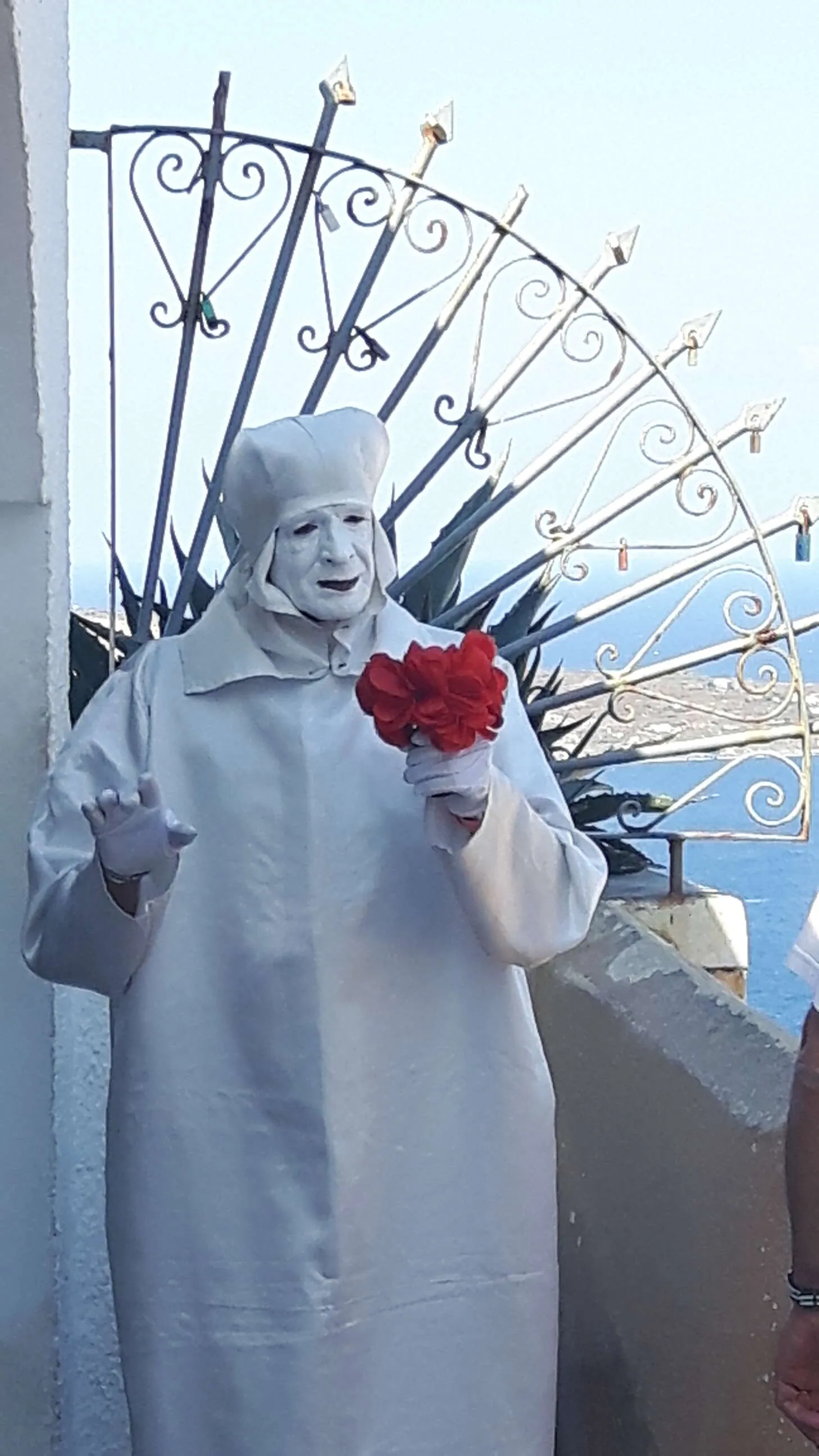 Santorini street performer