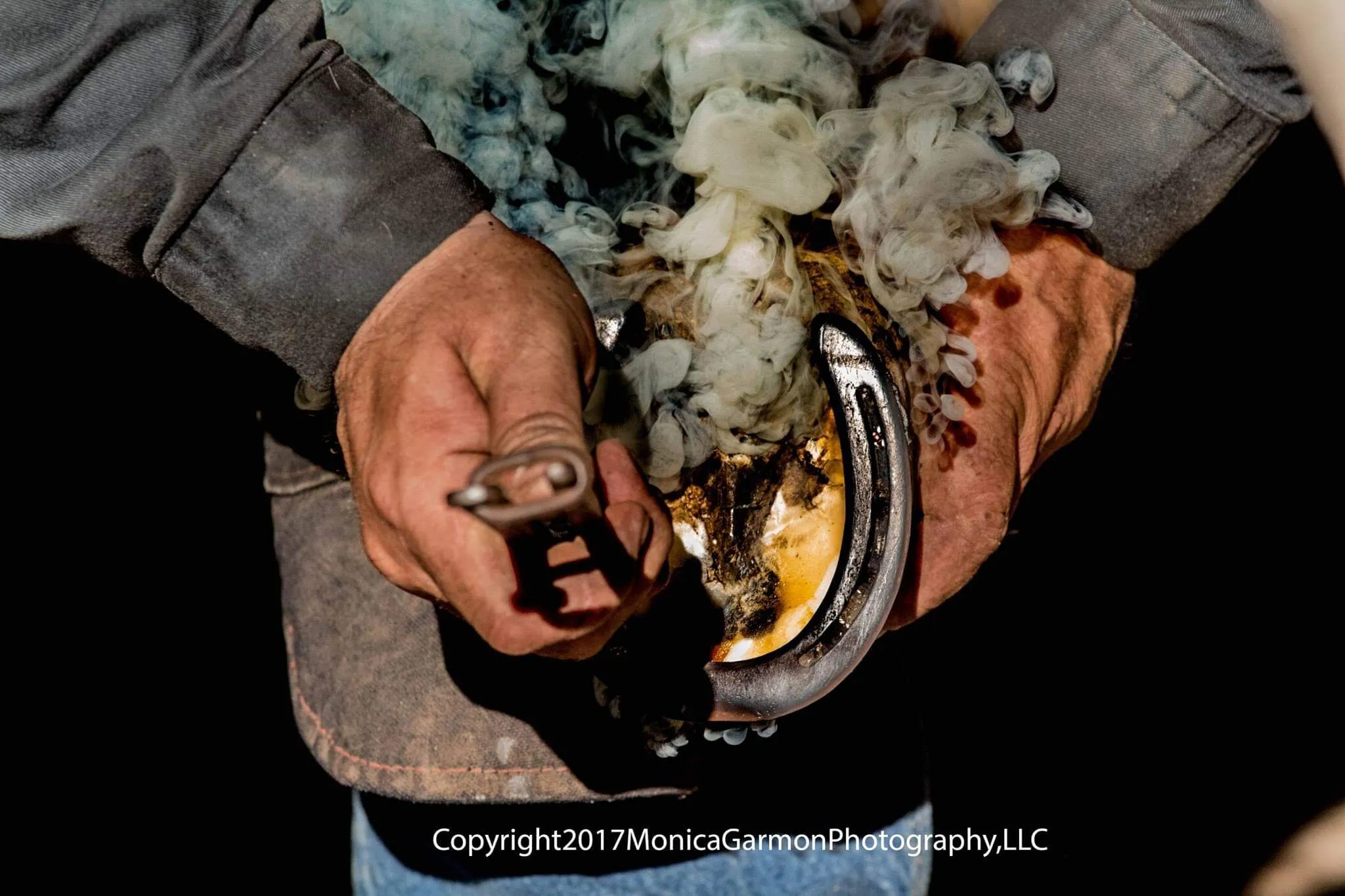 Hot shoeing.
