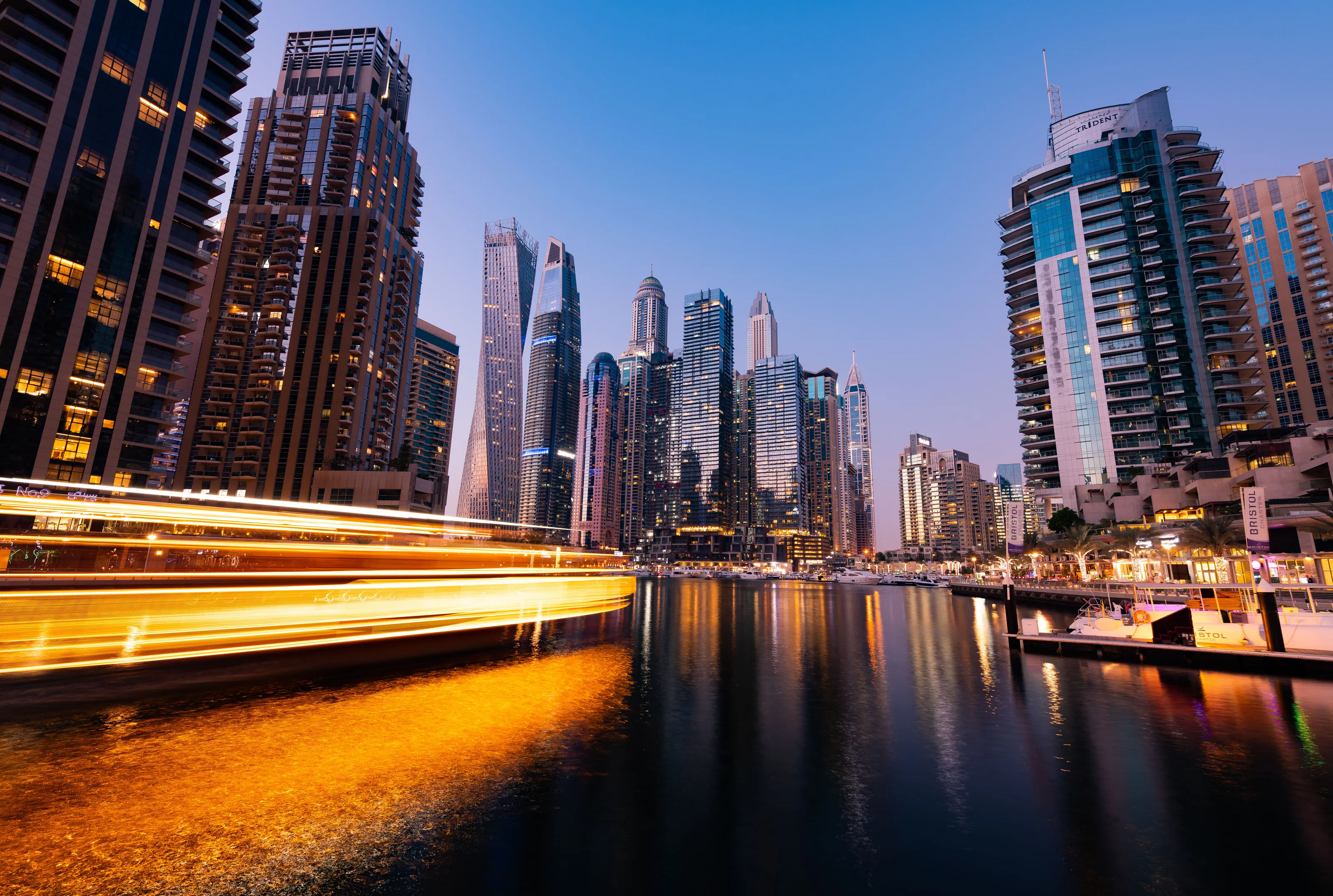 Dubai Marina at dusk