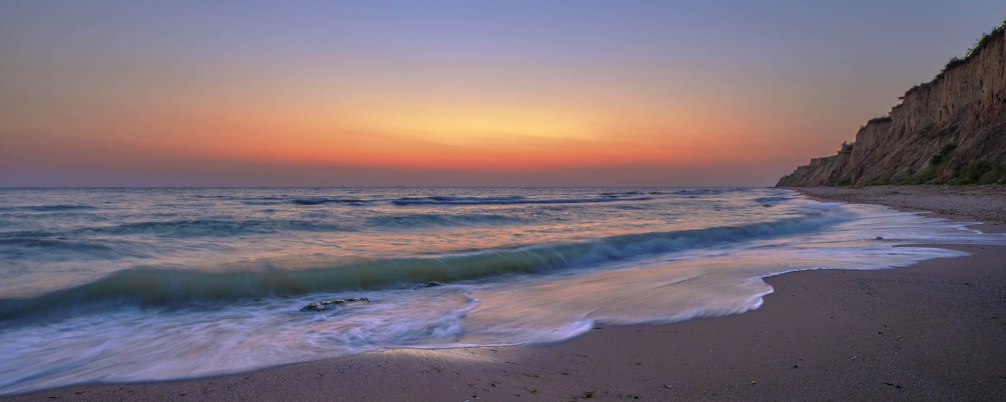 Dawn time on the seashore.