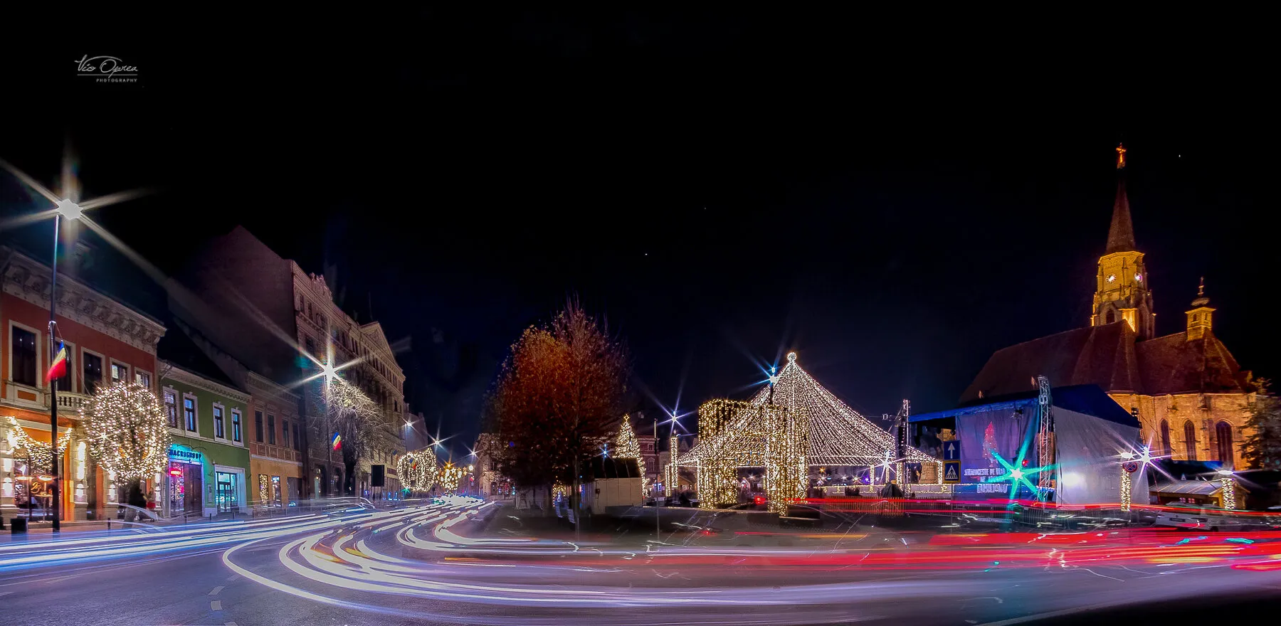 Long exposure at Christmas fair, Cluj-Napoca, Romania
