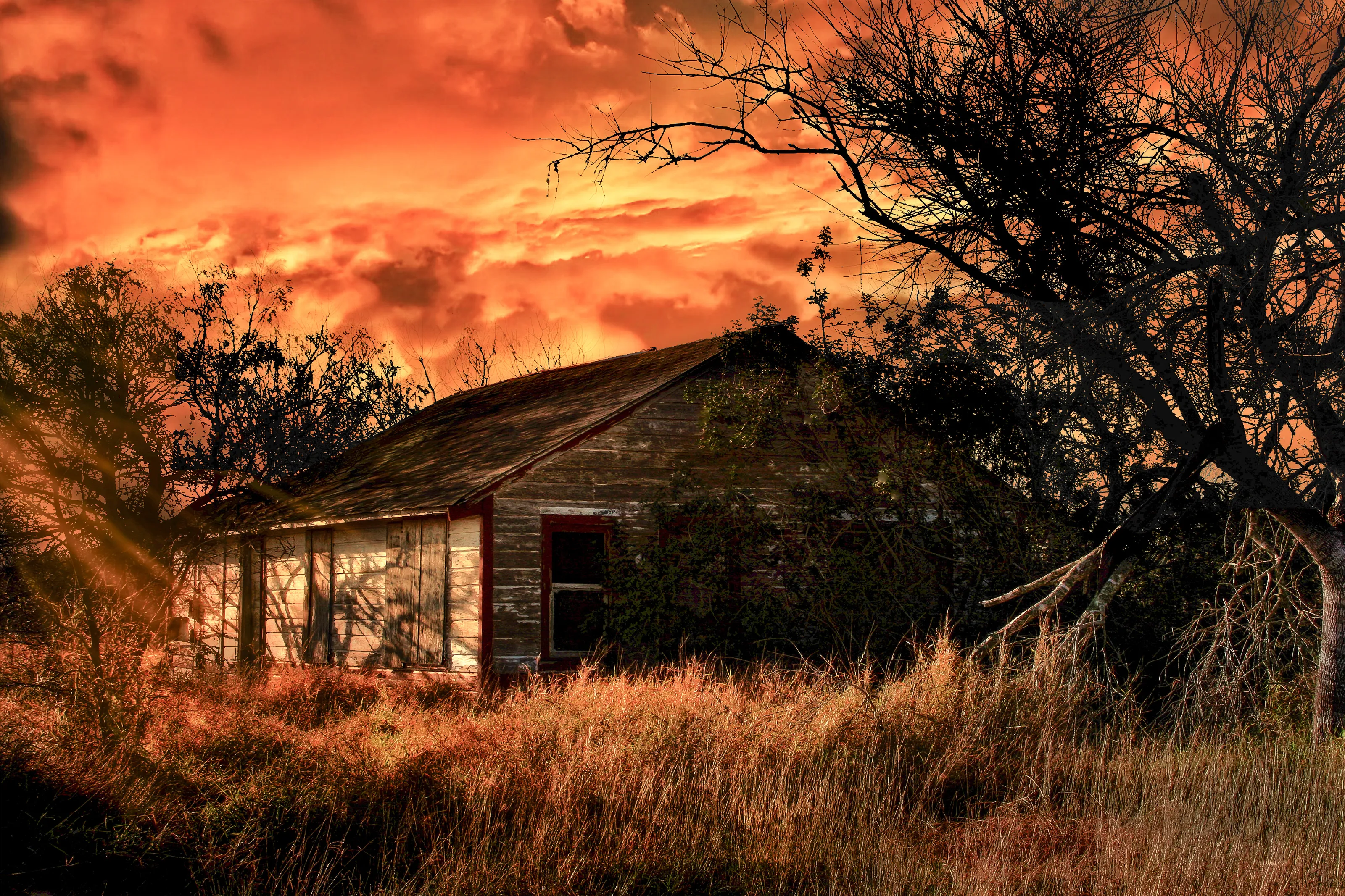 Sunset at an Abandoned House