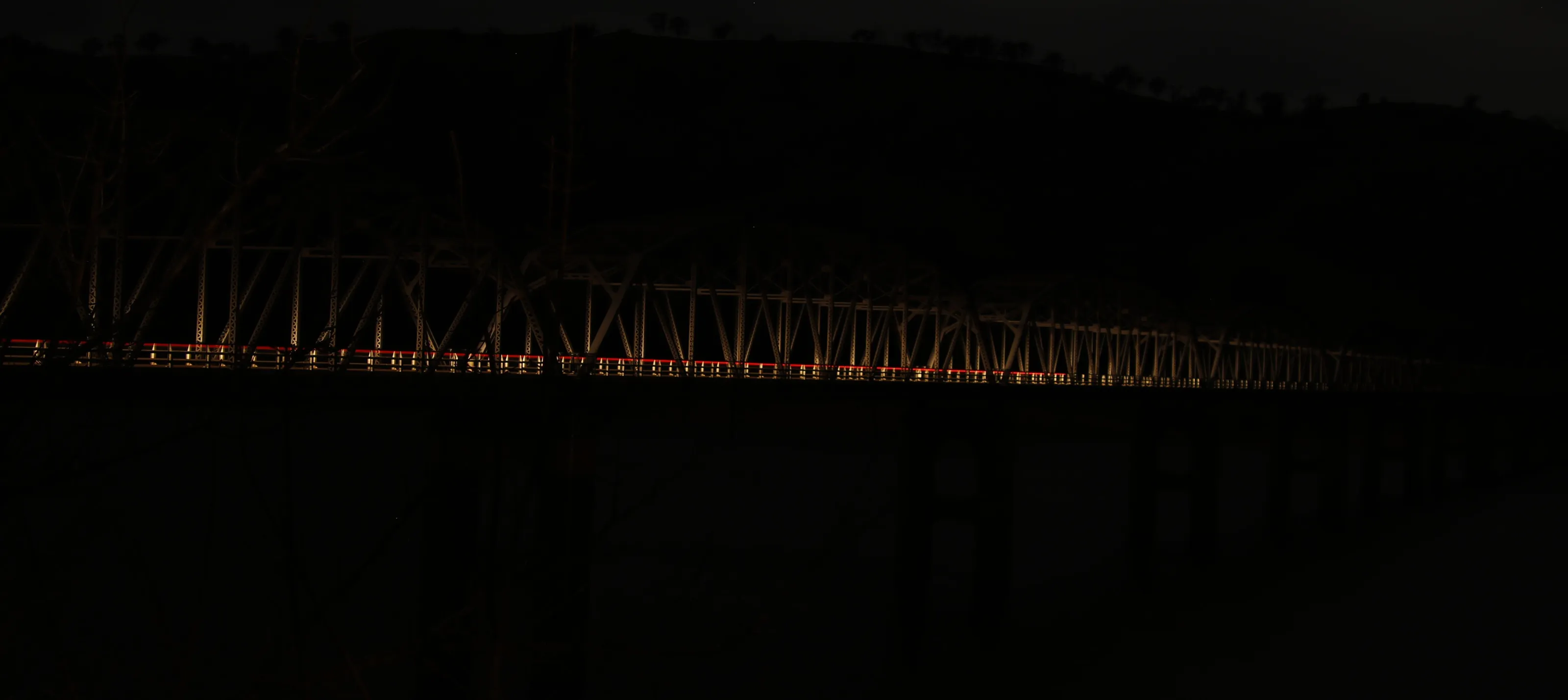 Light trails across the bridge