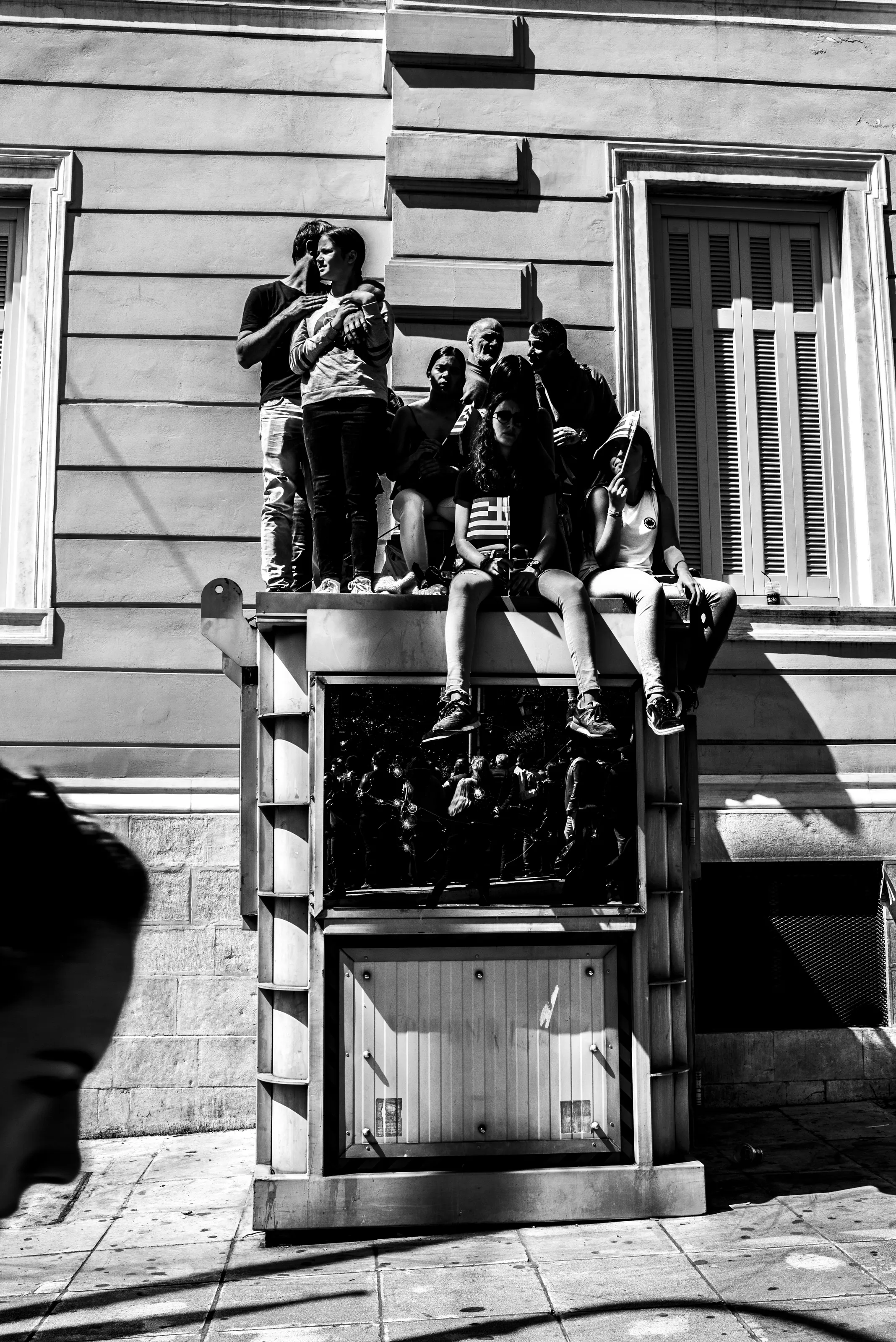Parade visitors and pedestrian