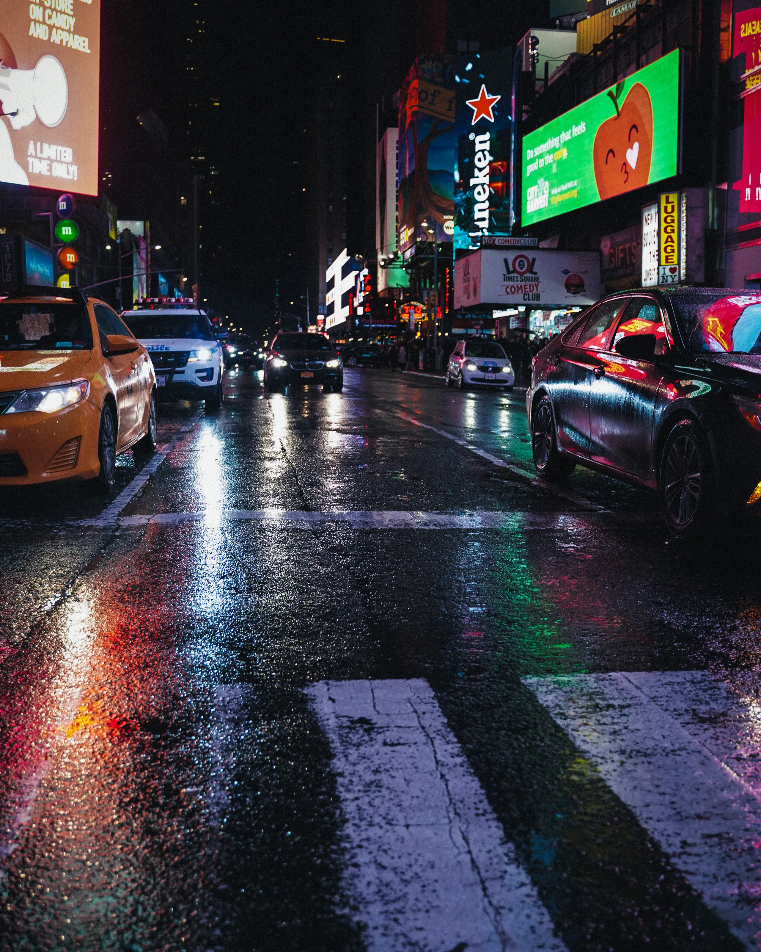 A rainy night at Times Square