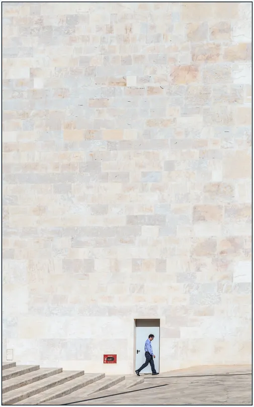 Solitary figure at the Parliament