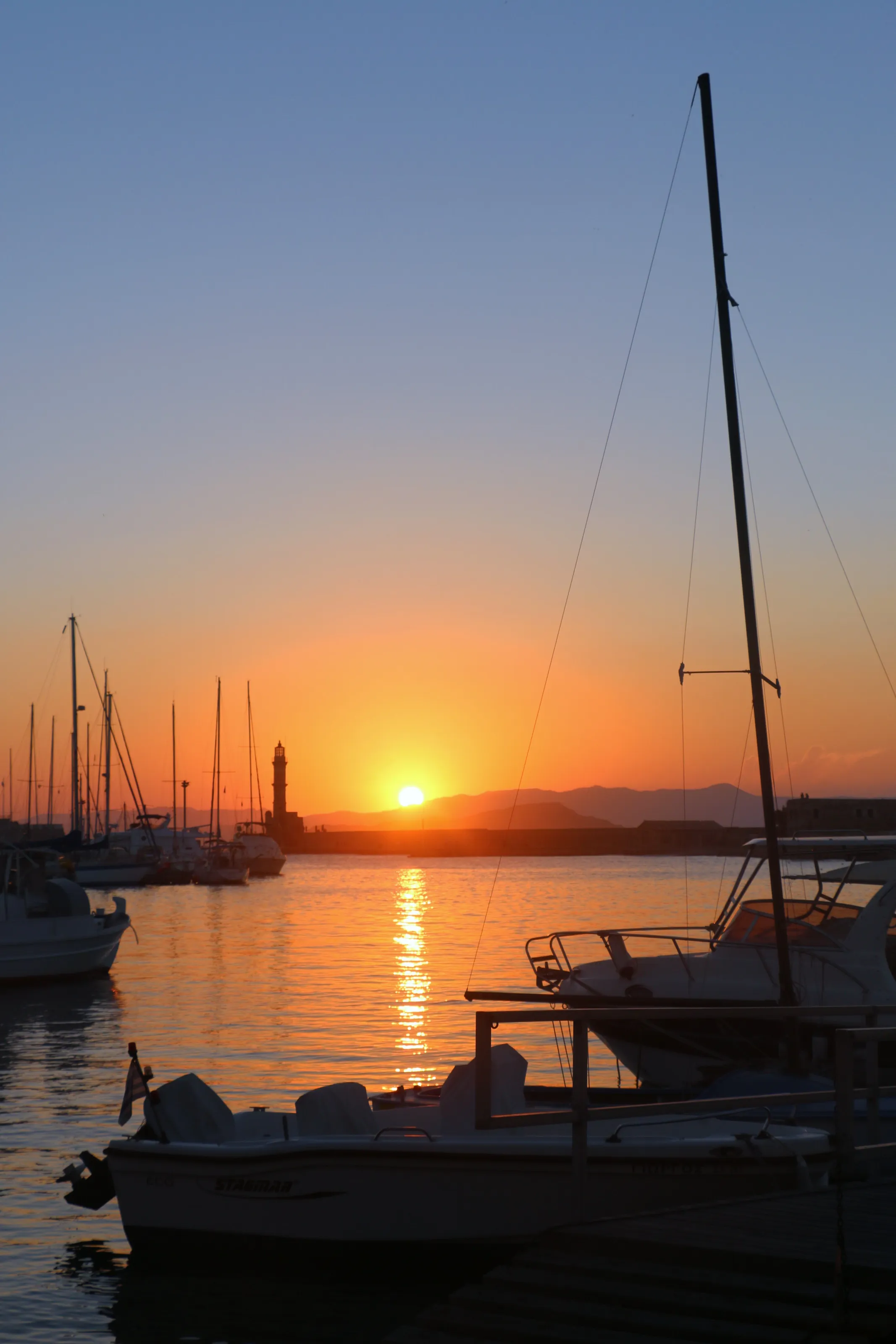 Chania Harbour by Sunset
