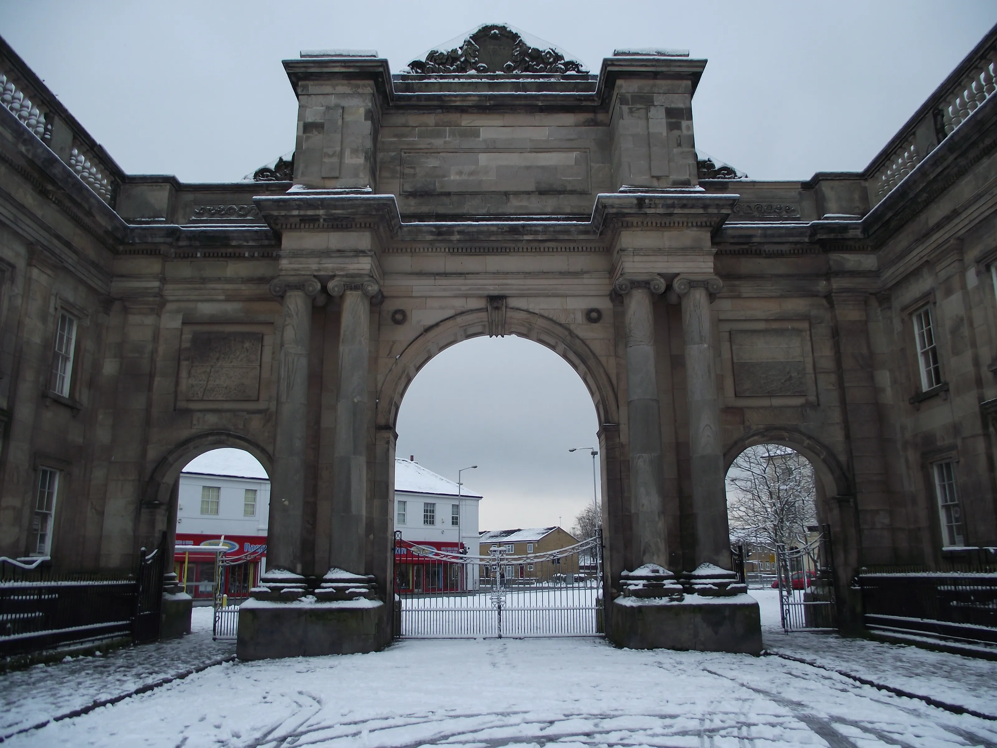 Birkenhead Park Entrance In Winter
