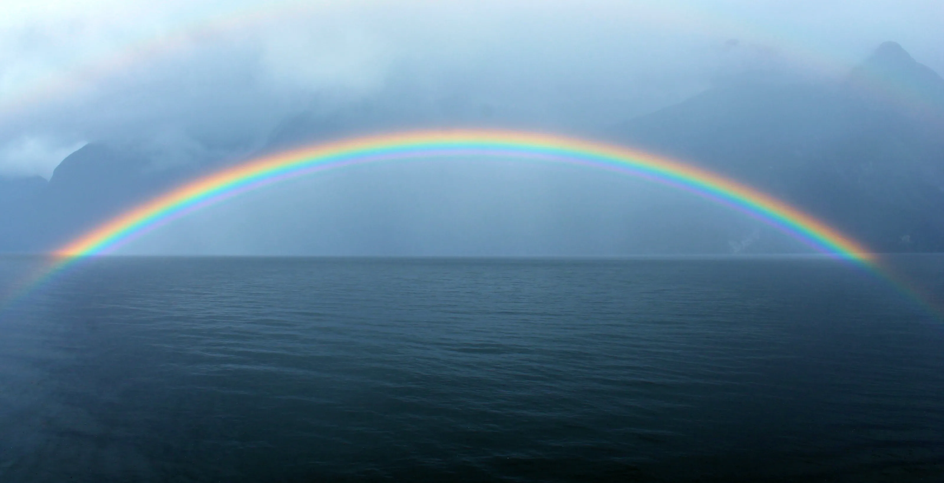 Rainbow at Doubtful Sound, New Zealand