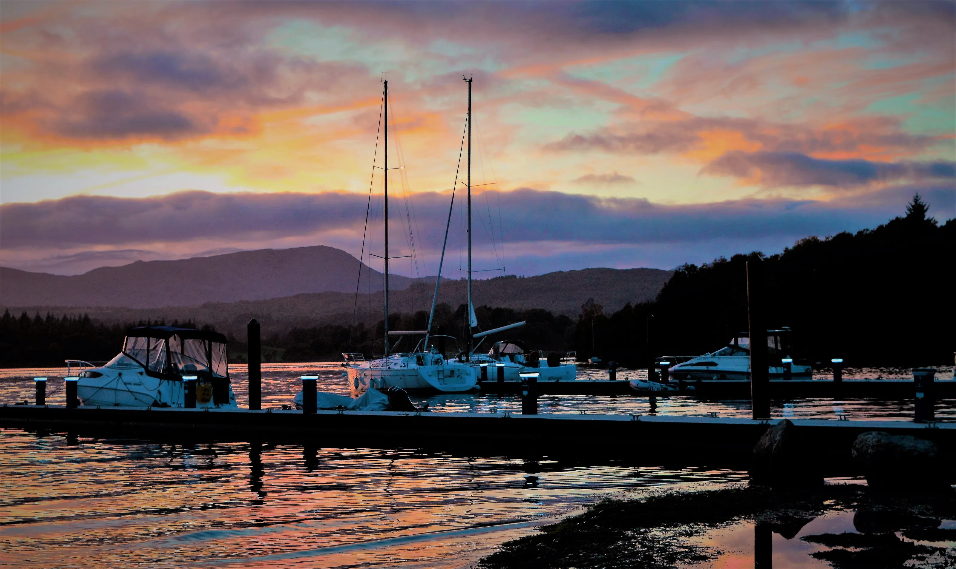 Beautiful sunset over Lake Windermere