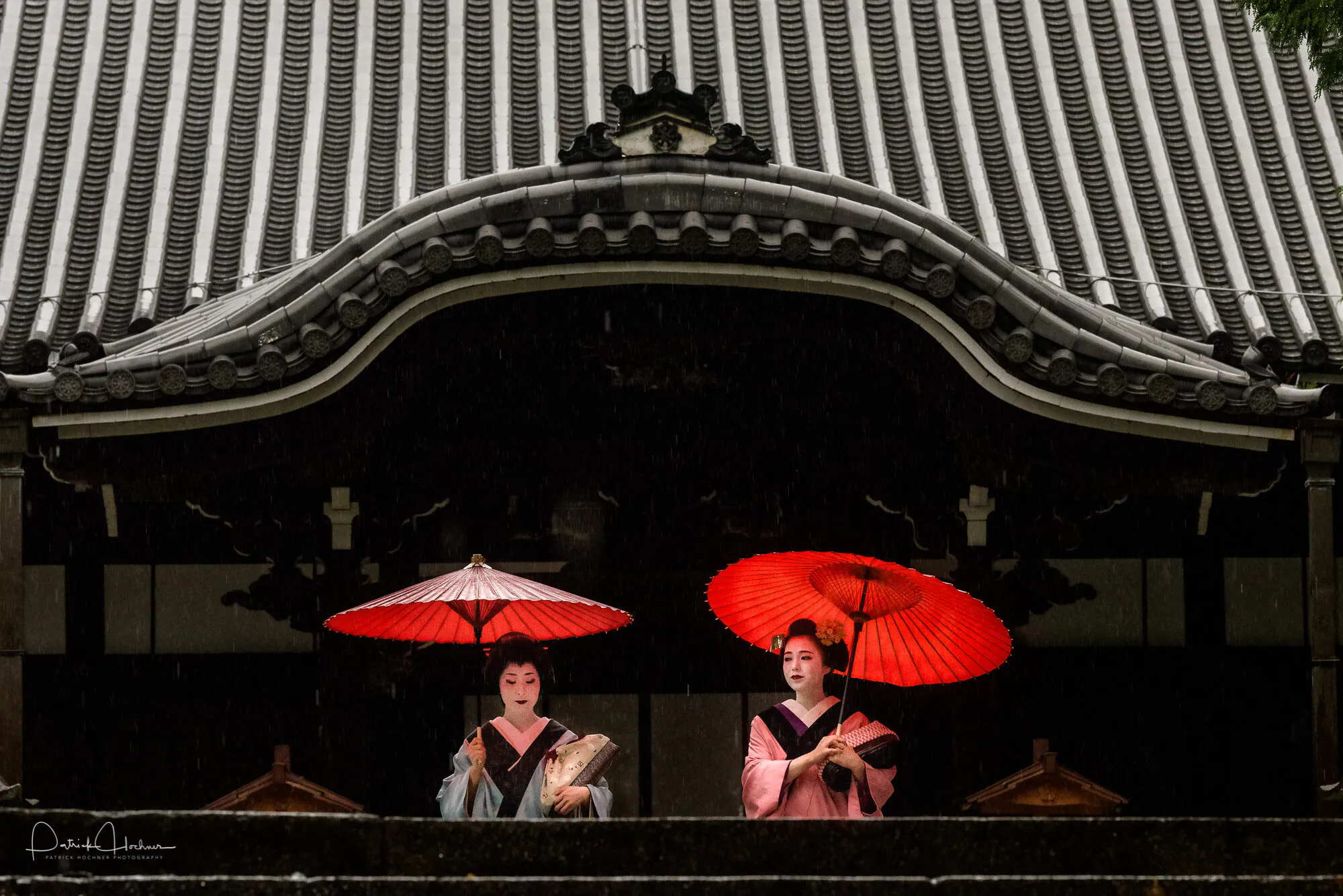 Leaving the temple