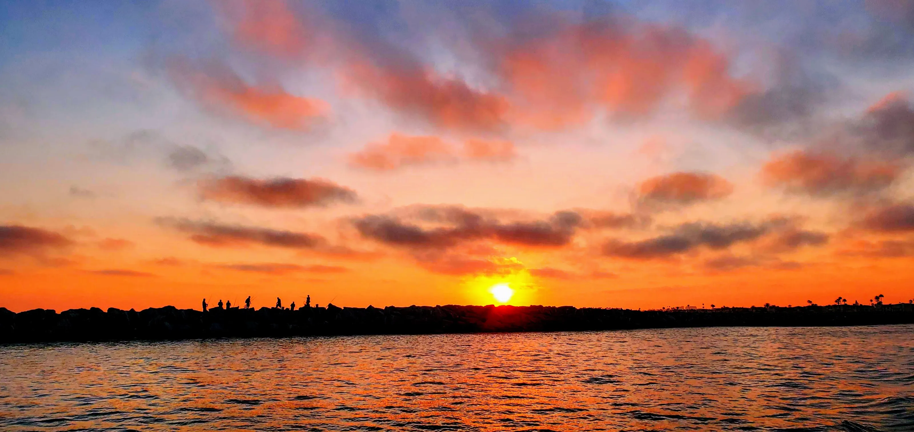 Blazing Sunset on Shore