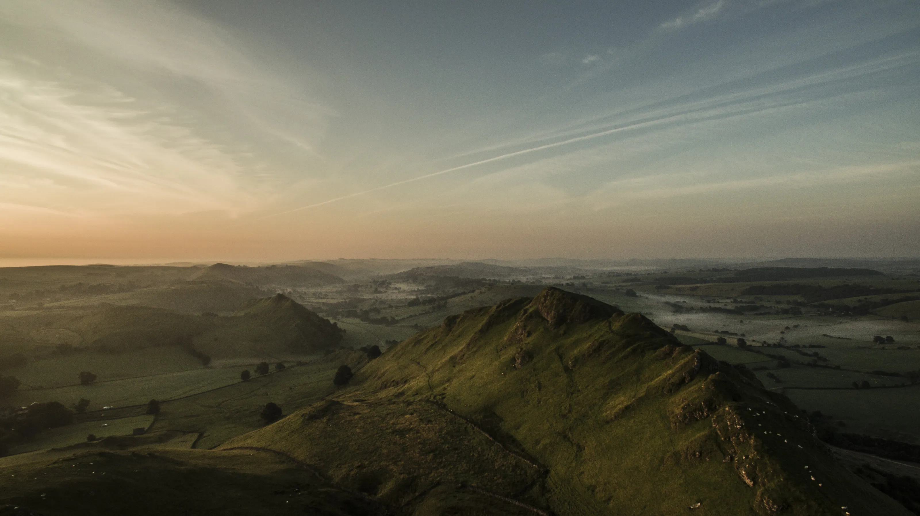 The hills ridge at dawn