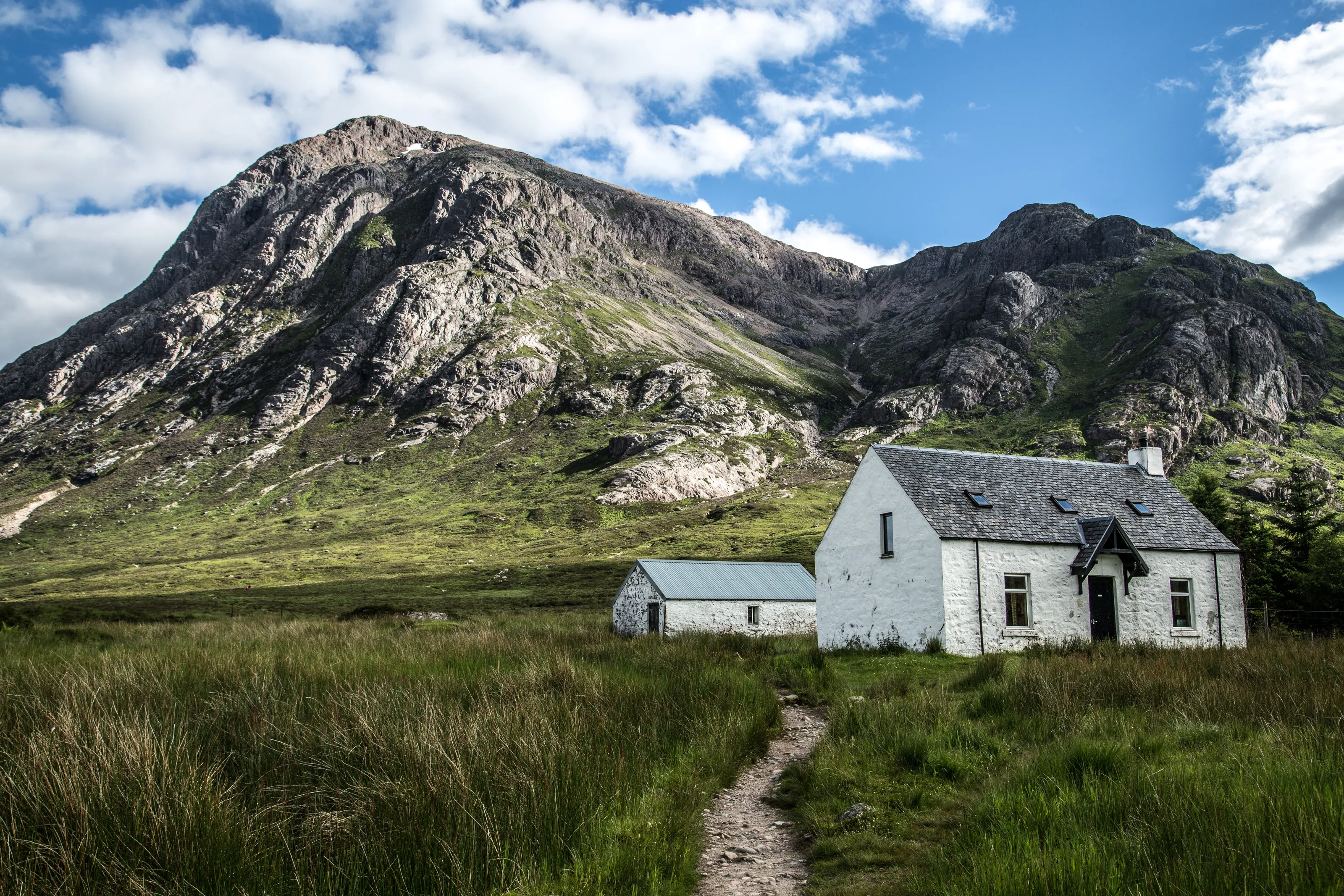 House below the mountain