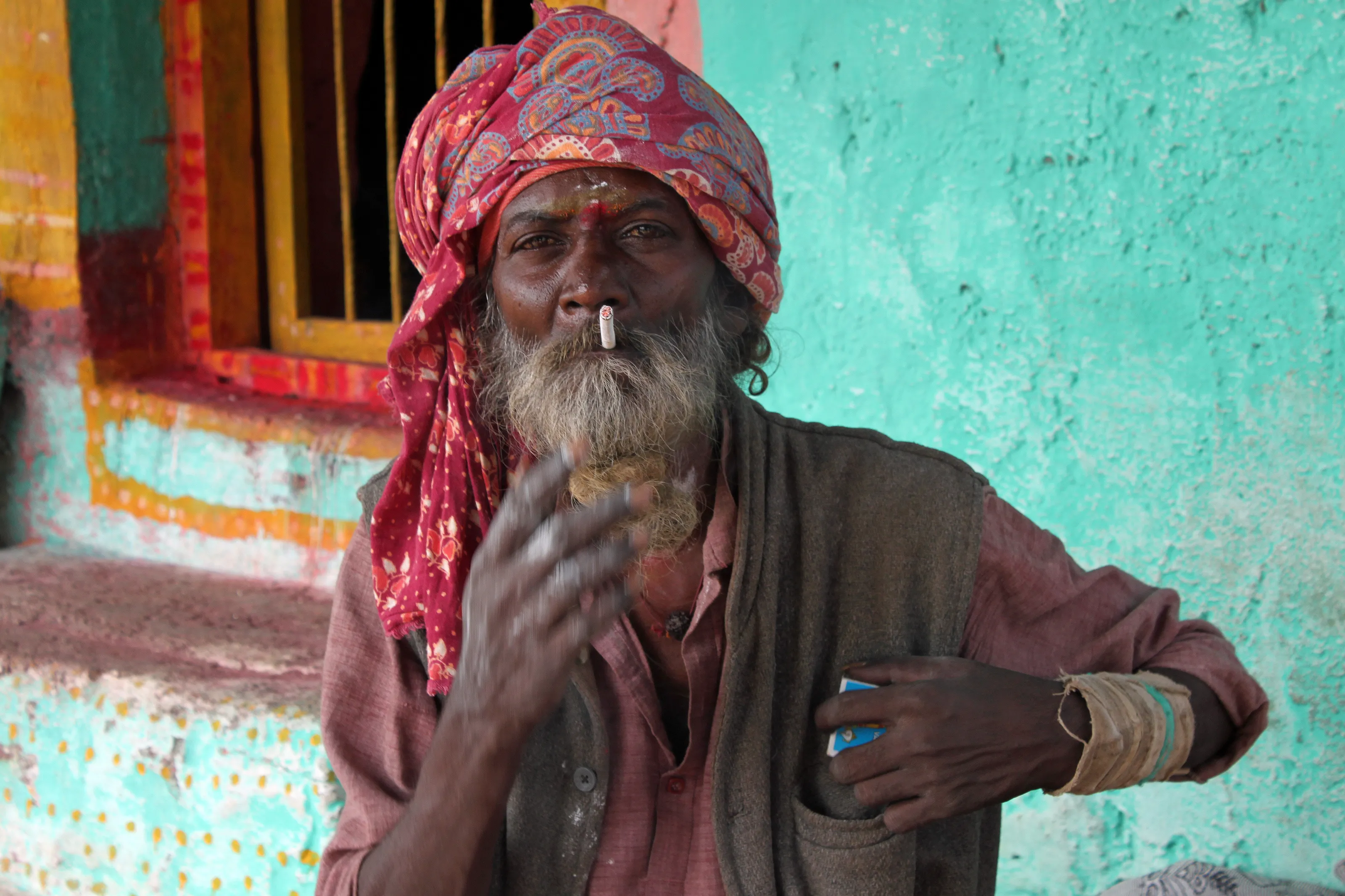 A smoking Sadhu