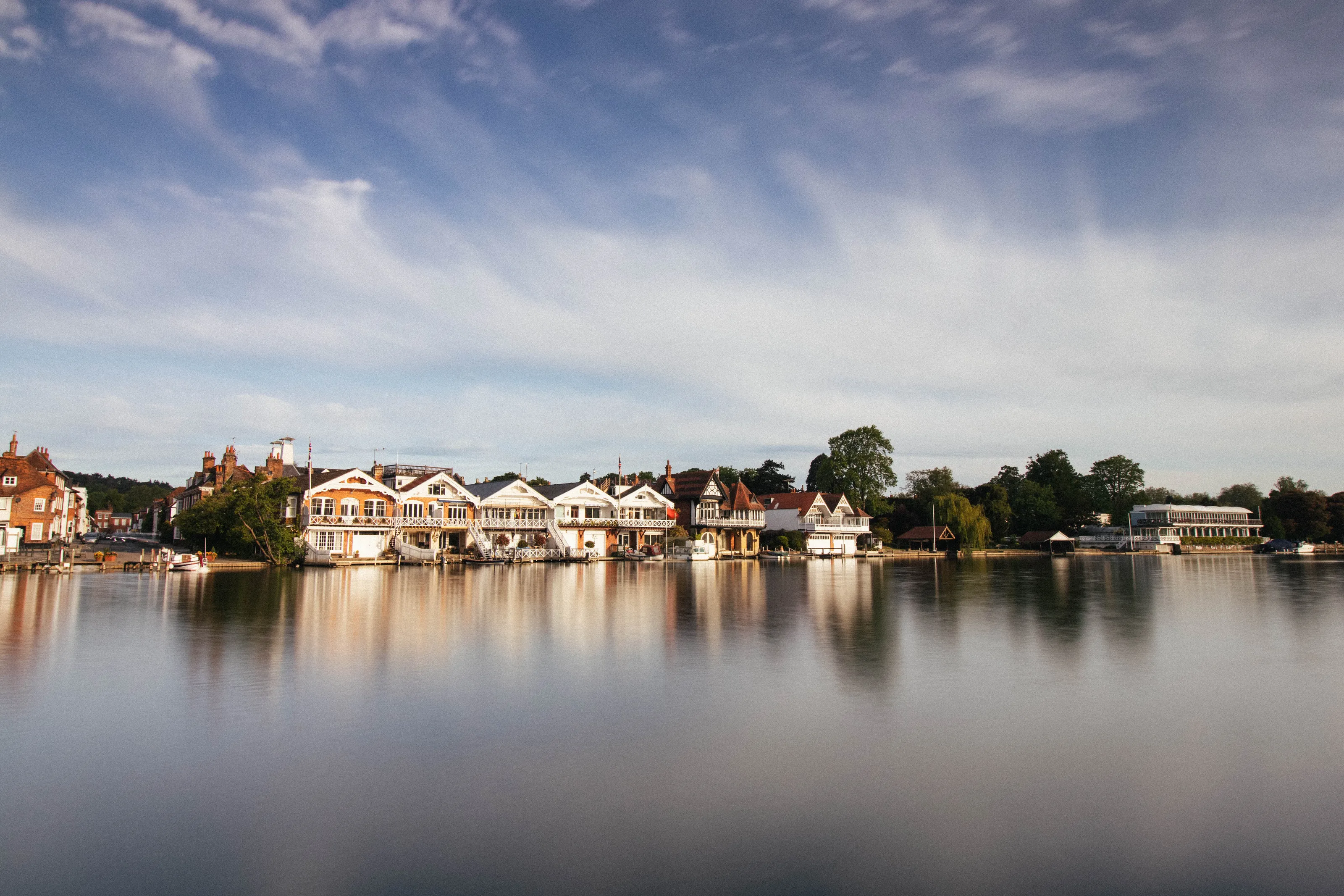 House on river thames reflection
