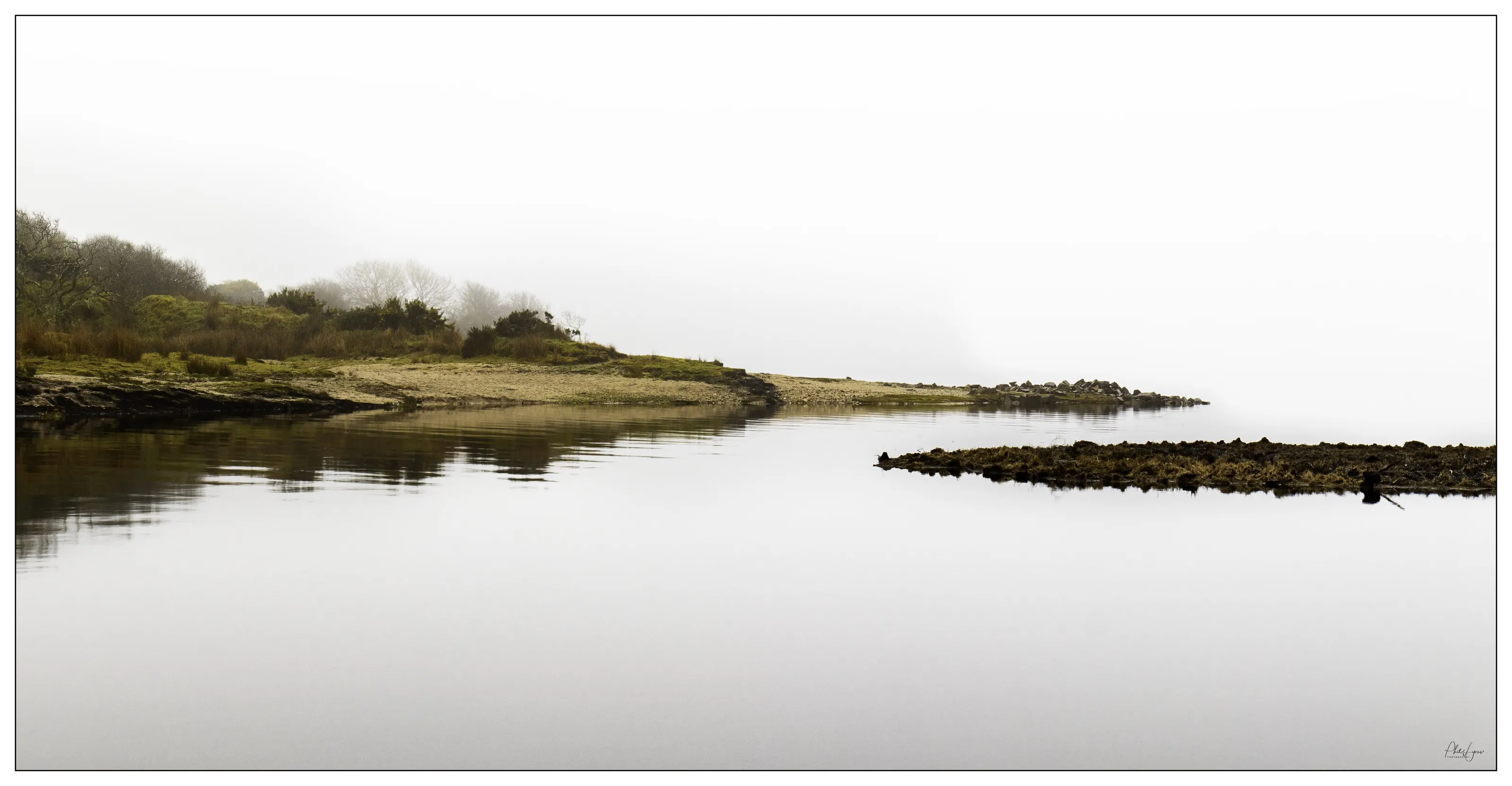 Misty lake