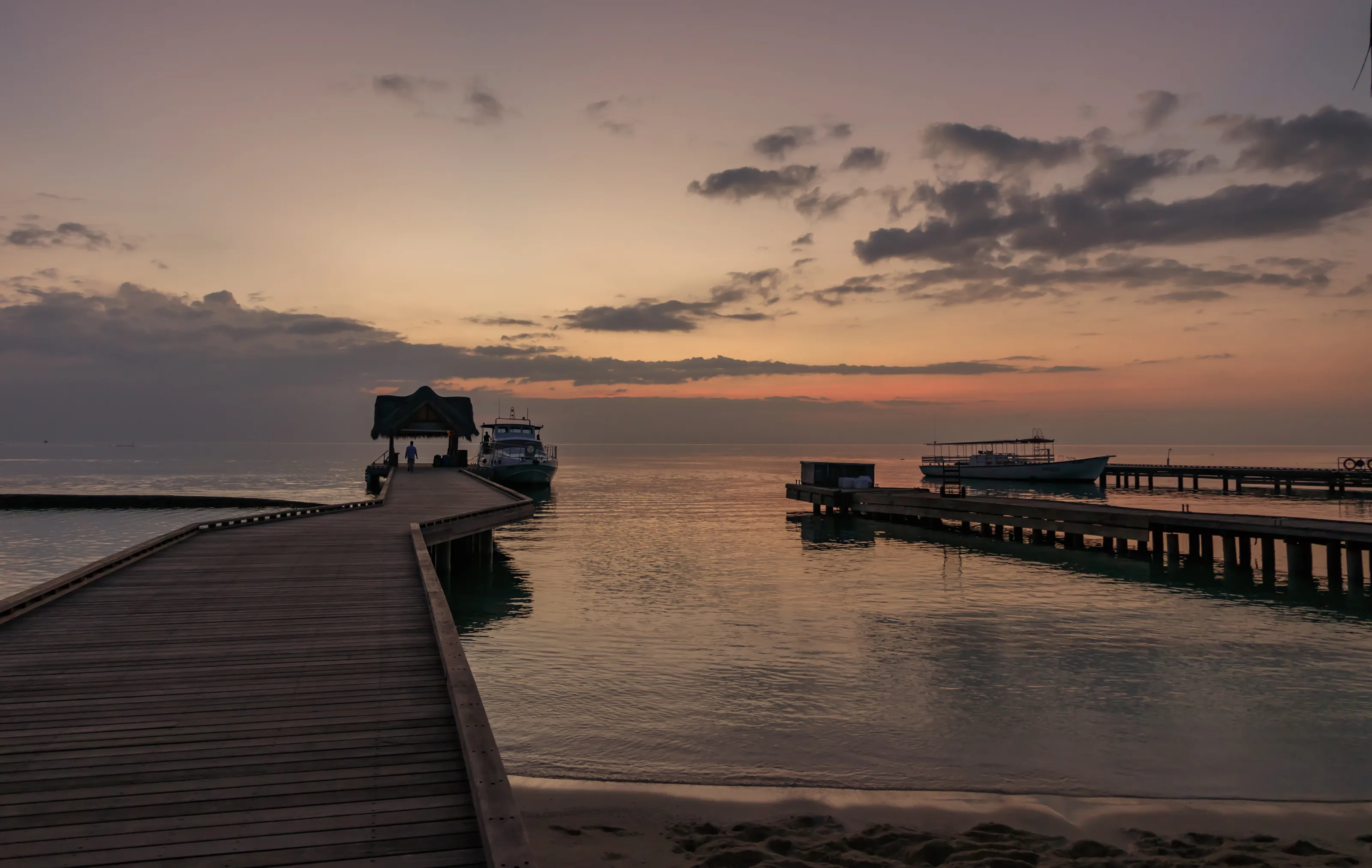 Morning jetty seascape