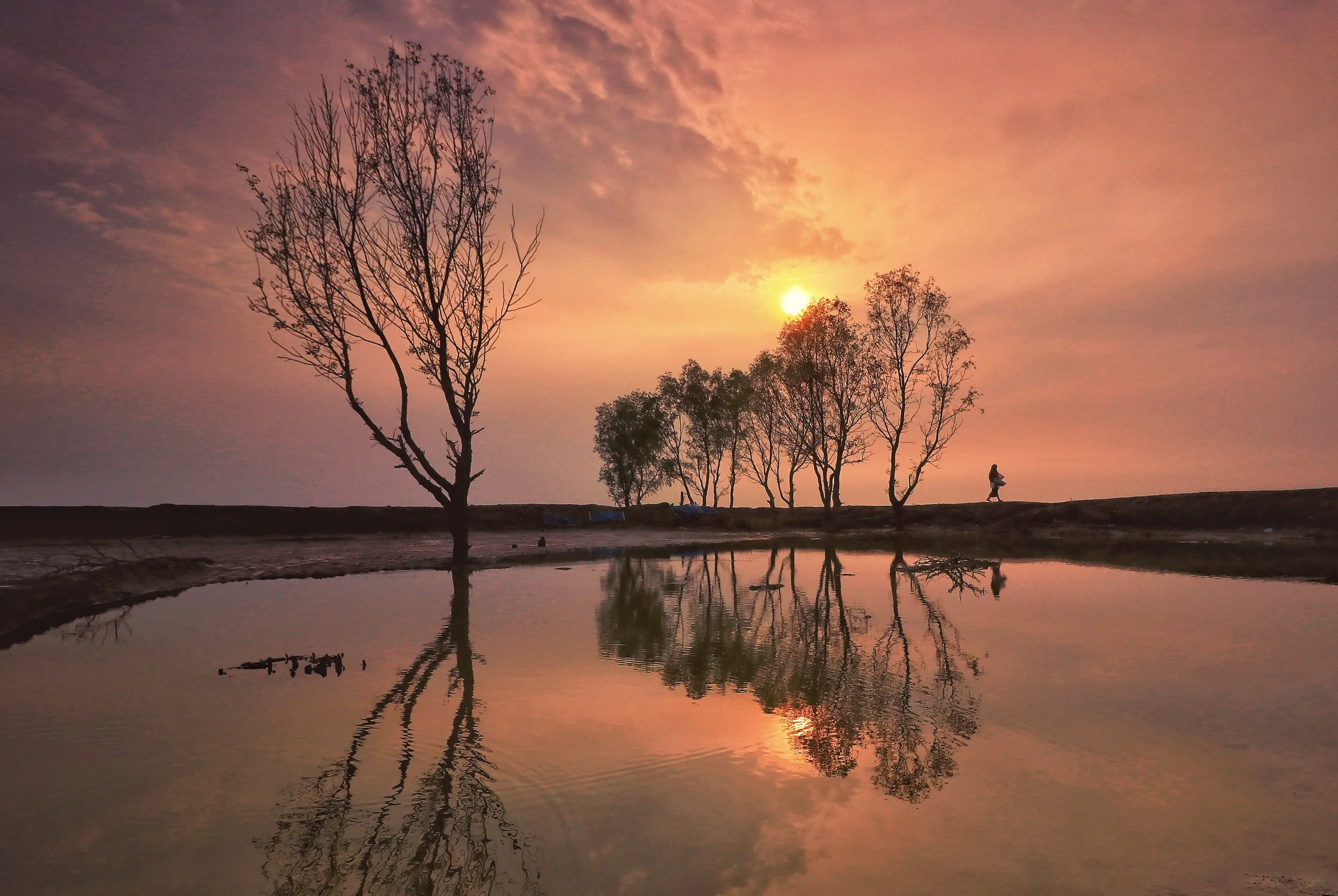 Sunset reflection
