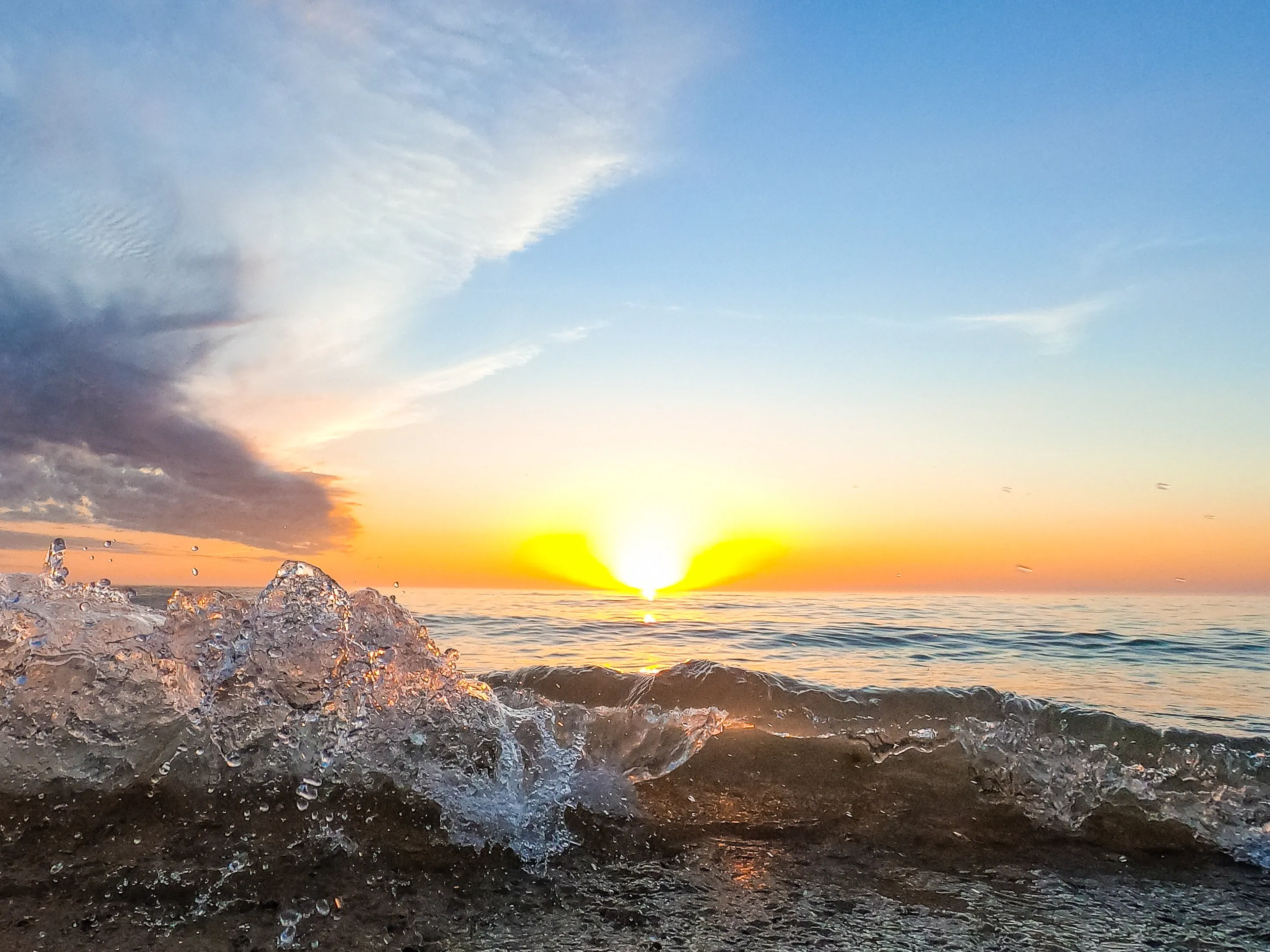 Wave and a sunset